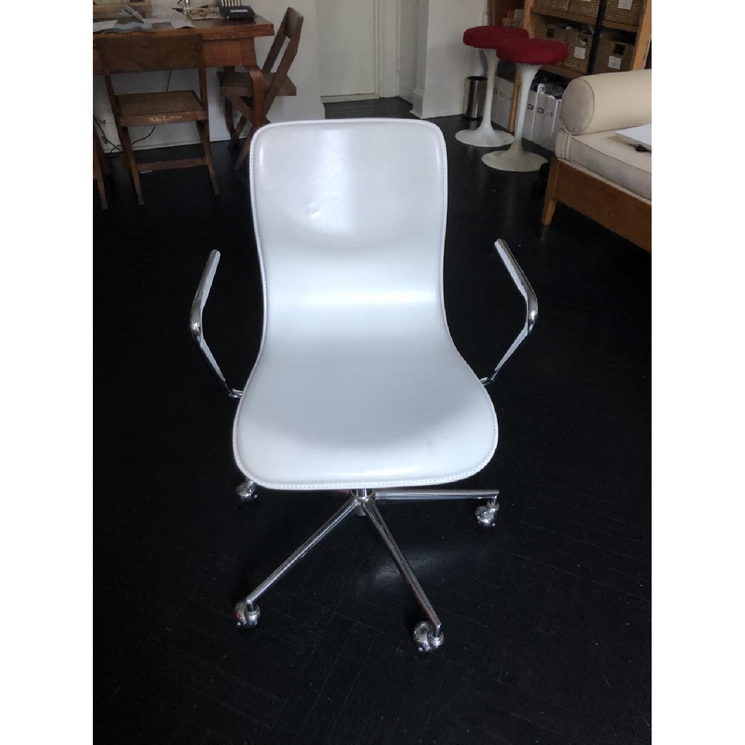 CB2 White Office Chair AptDeco