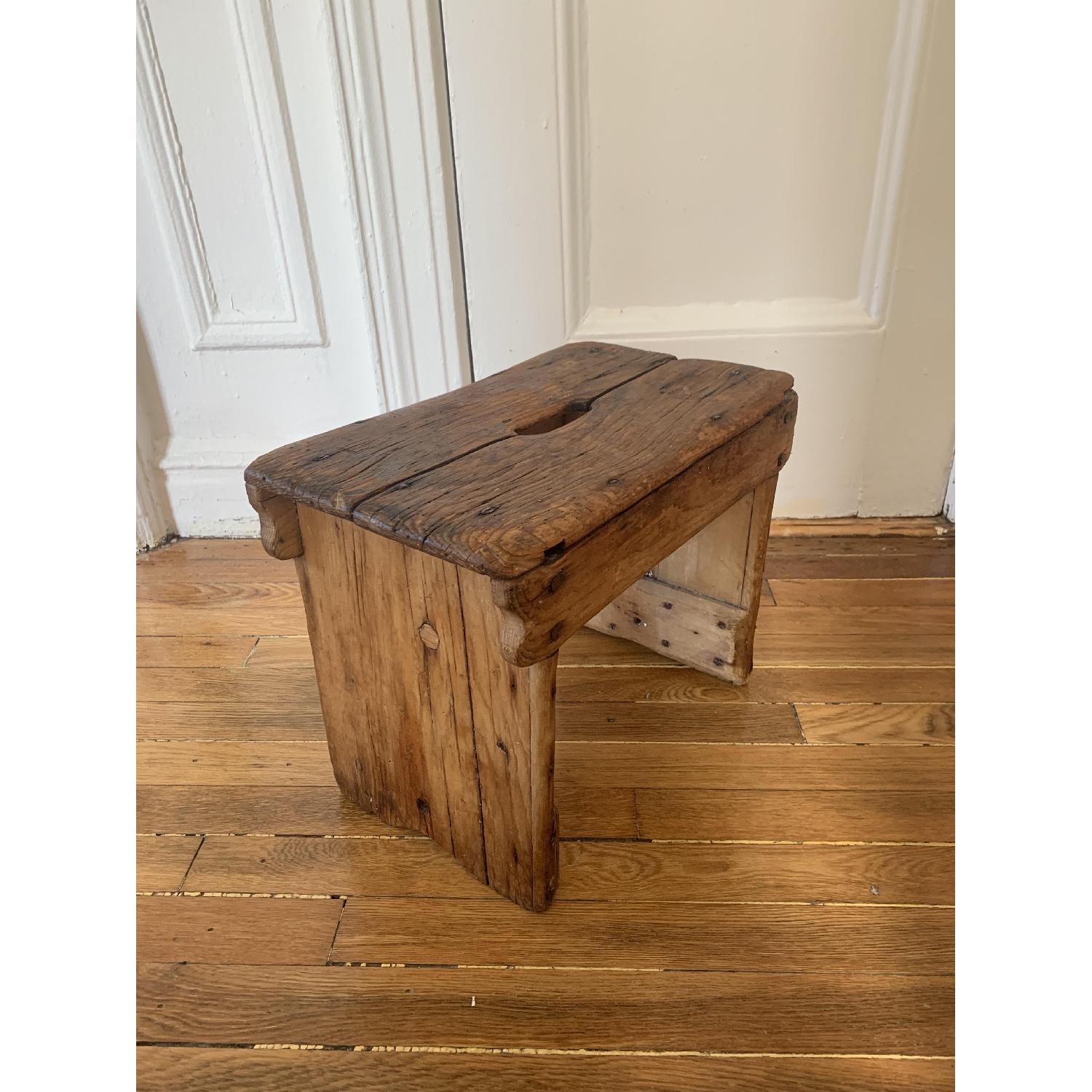 Vintage European Farmhouse Milking Stool/Side Table - image-1