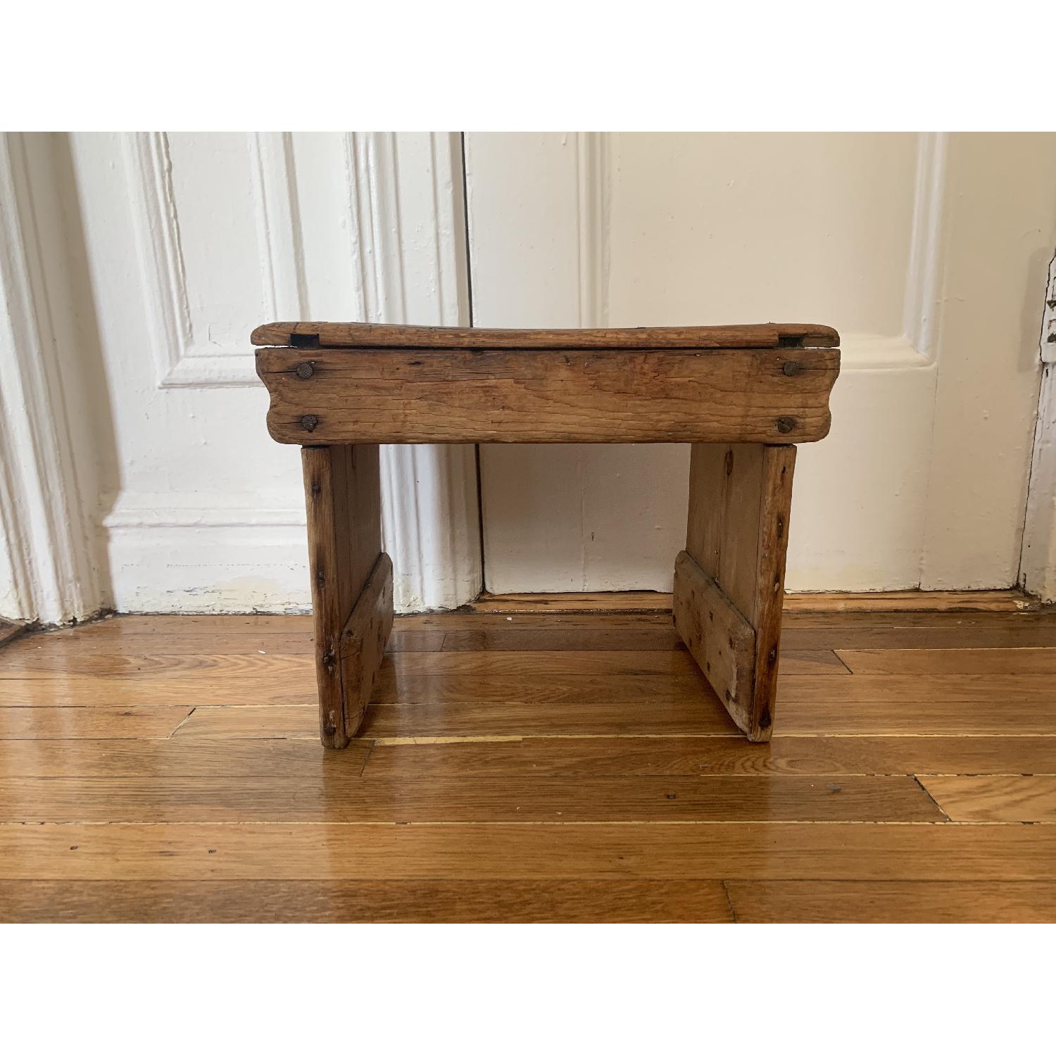 Vintage European Farmhouse Milking Stool/Side Table - image-2