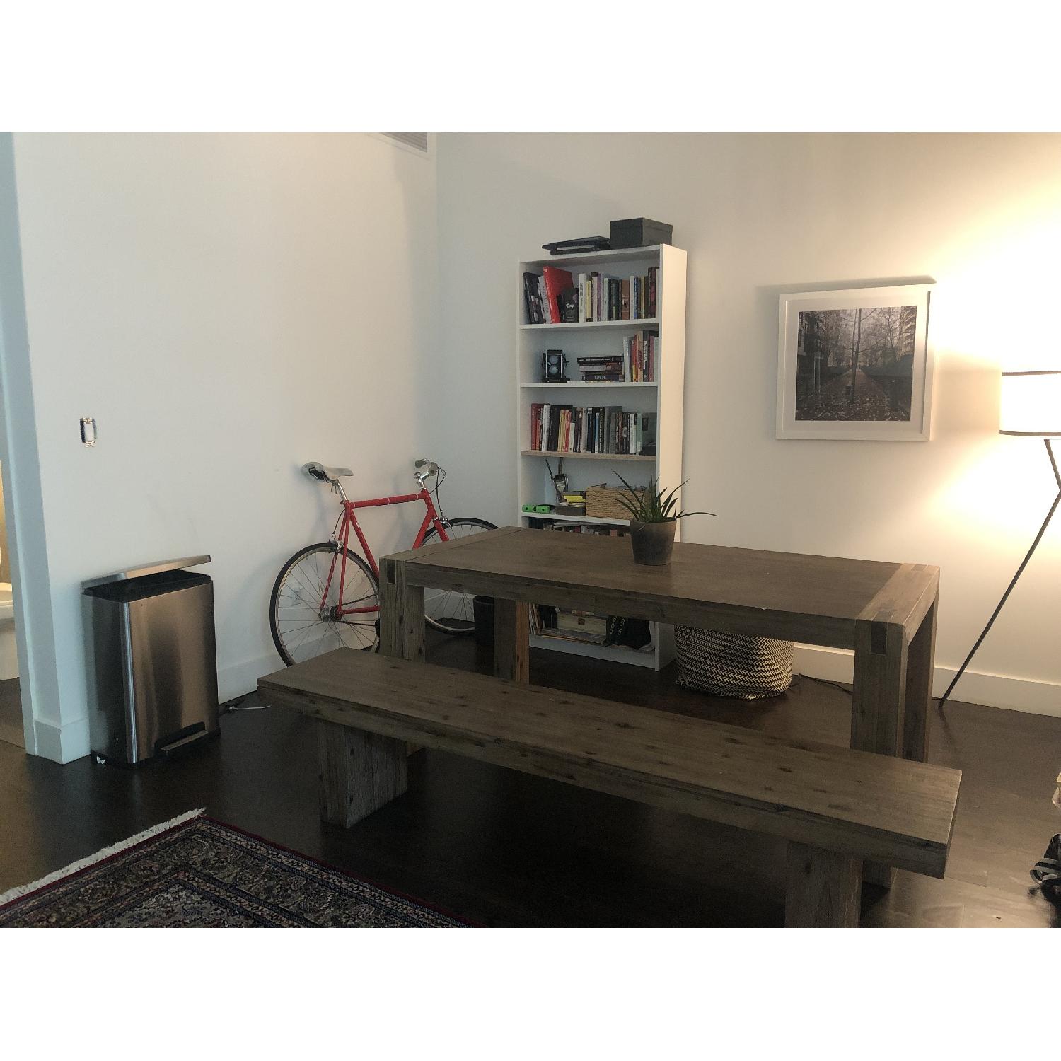 Structube Oak Wood Dining Table & Bench - image-3