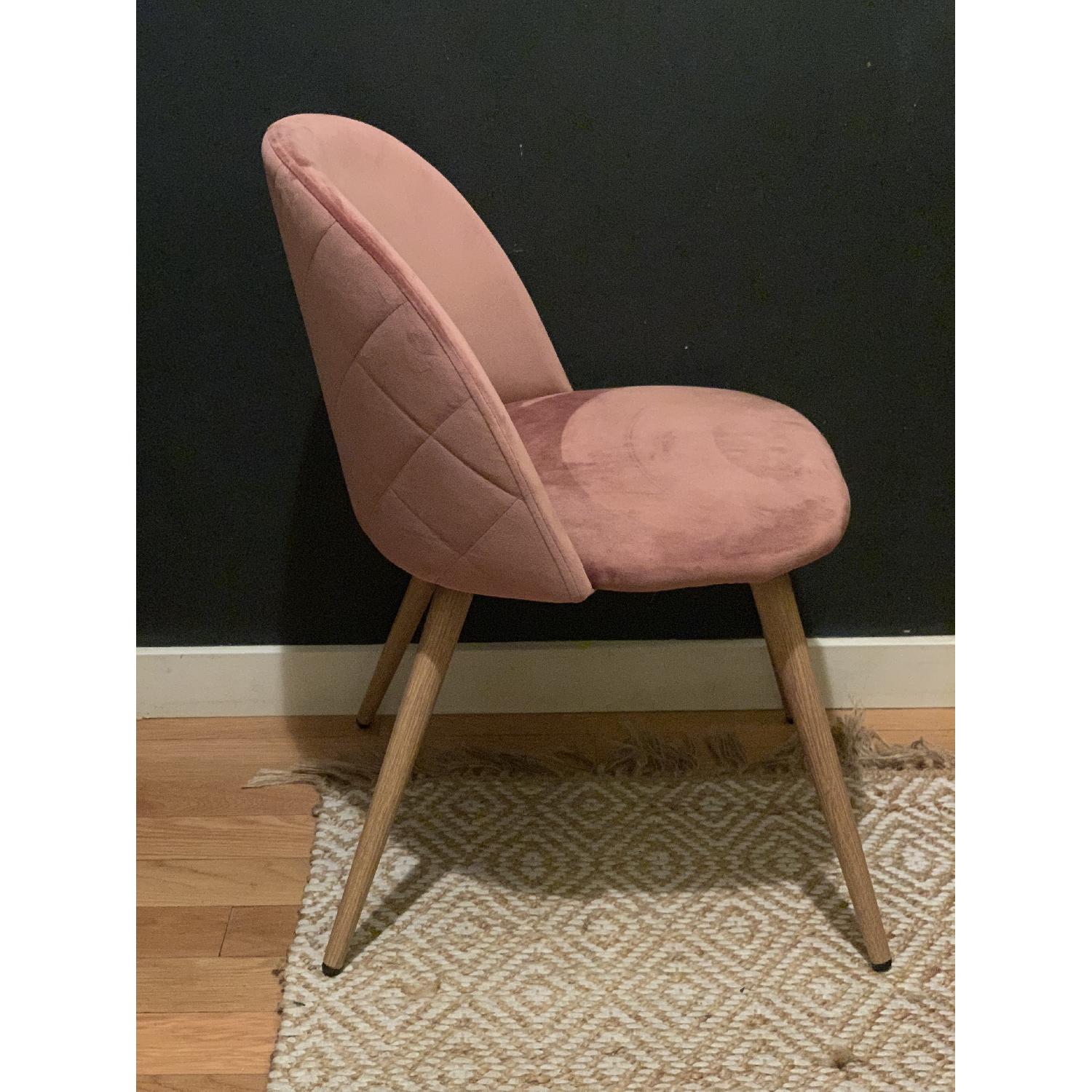 GreenForest Velvet Blush Mid Century Modern Dining Chairs AptDeco