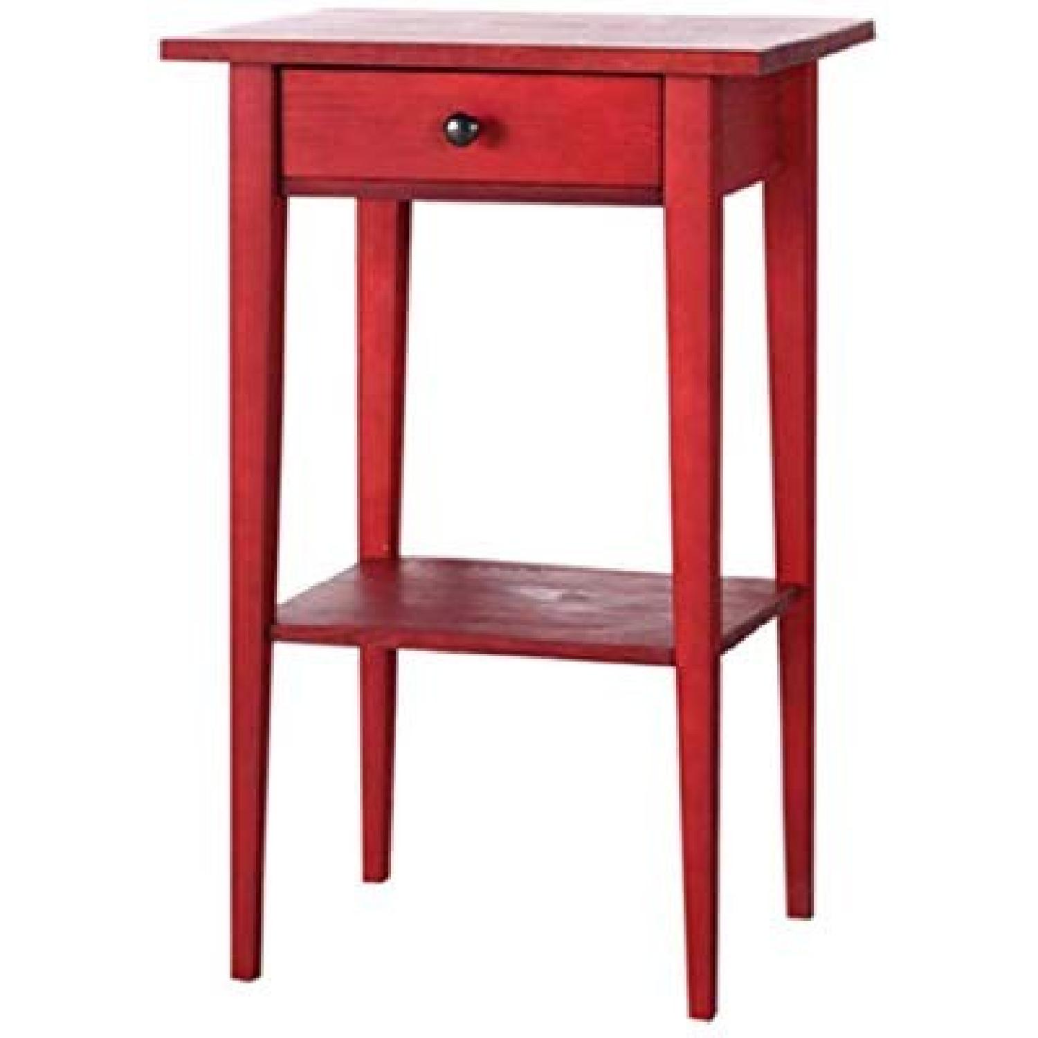 Ikea Cherry Red Side Table AptDeco