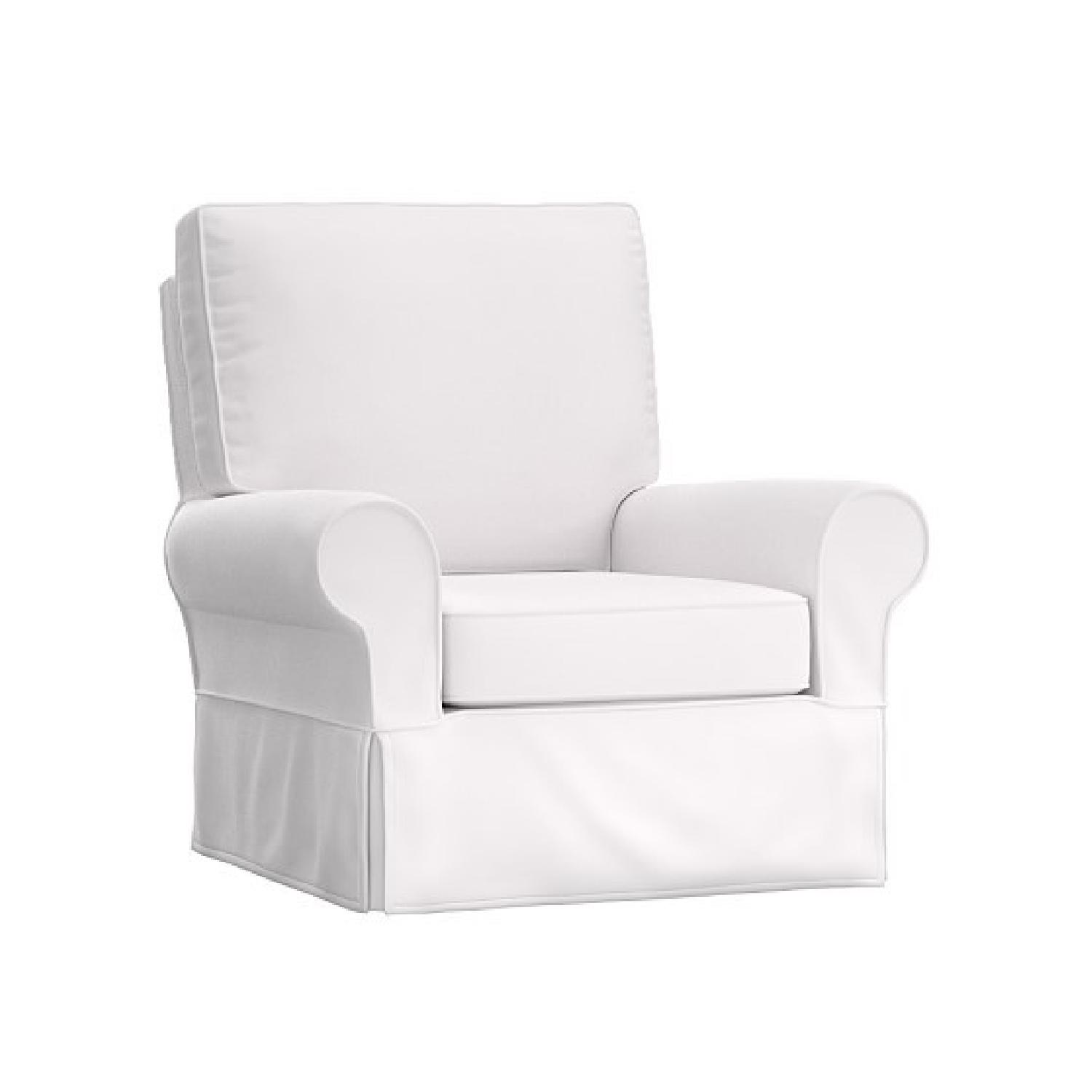 Pottery Barn Kids Comfort Swivel Glider in White Twill - image-0