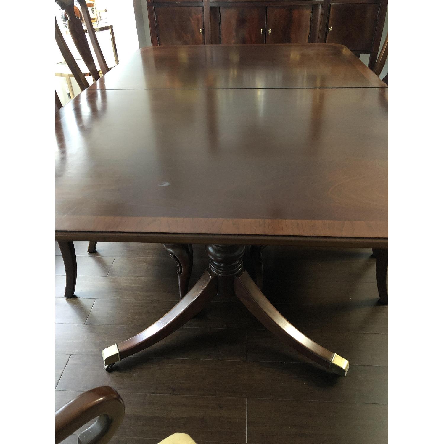 Double Pedestal Extension Claw Feet Dining Table w/ 5 Chairs AptDeco