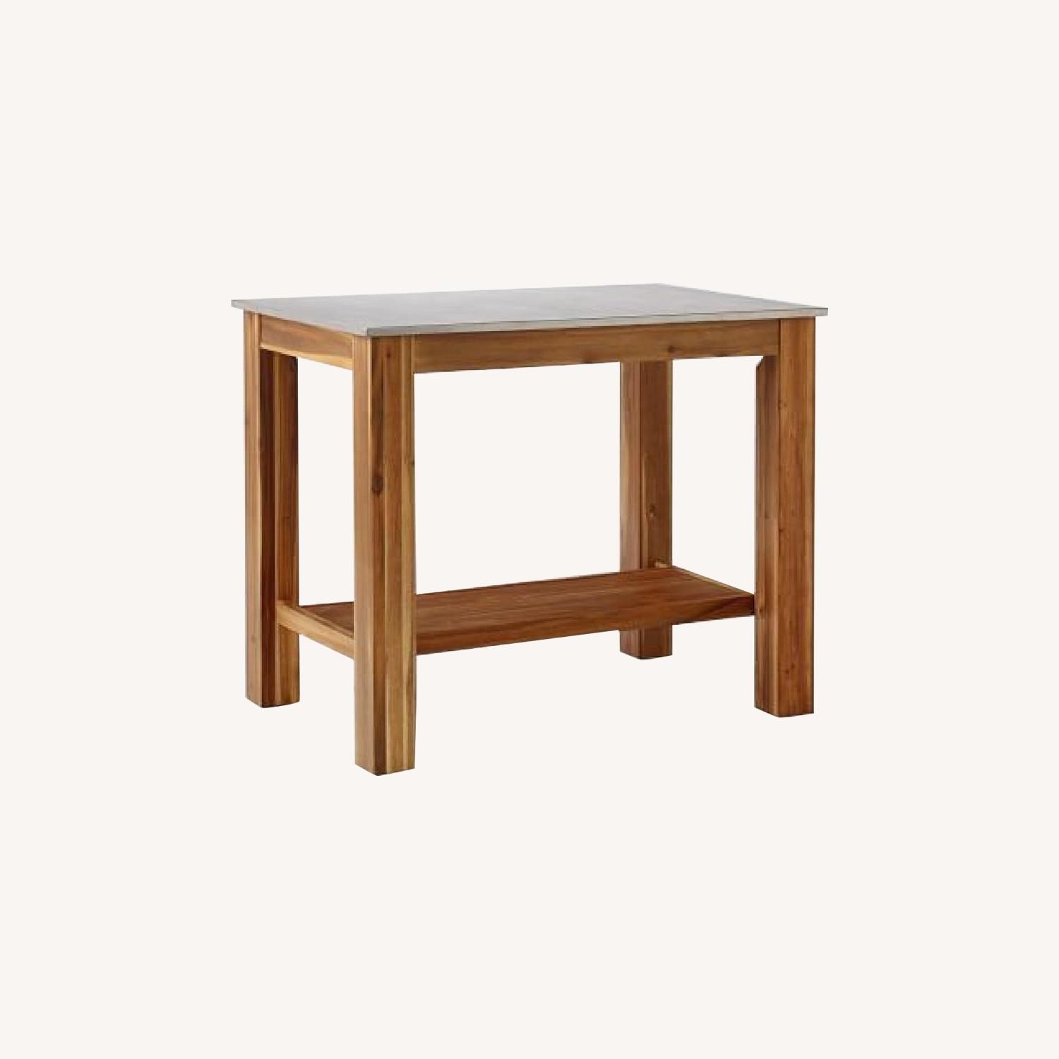 West Elm Acacia Wood Kitchen Island AptDeco