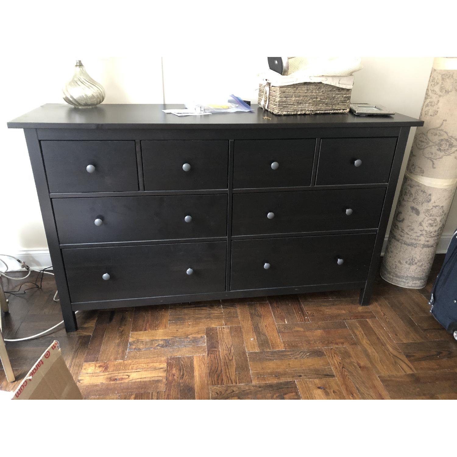 Ikea 8-Drawer Black-Brown Dresser - image-1