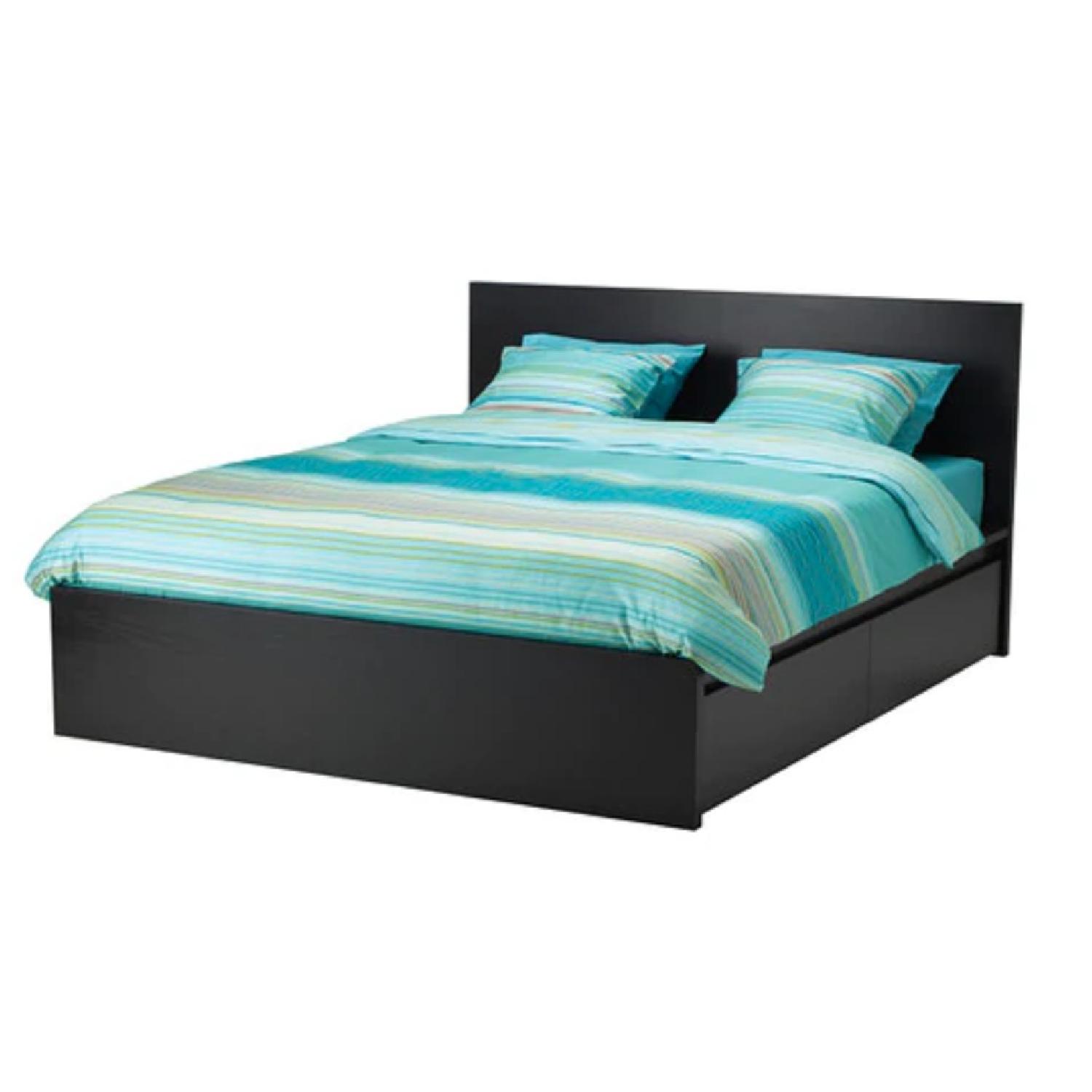 Ikea Malm Full Bed Frame w/ Slatted Bed Base & 2 Drawers AptDeco