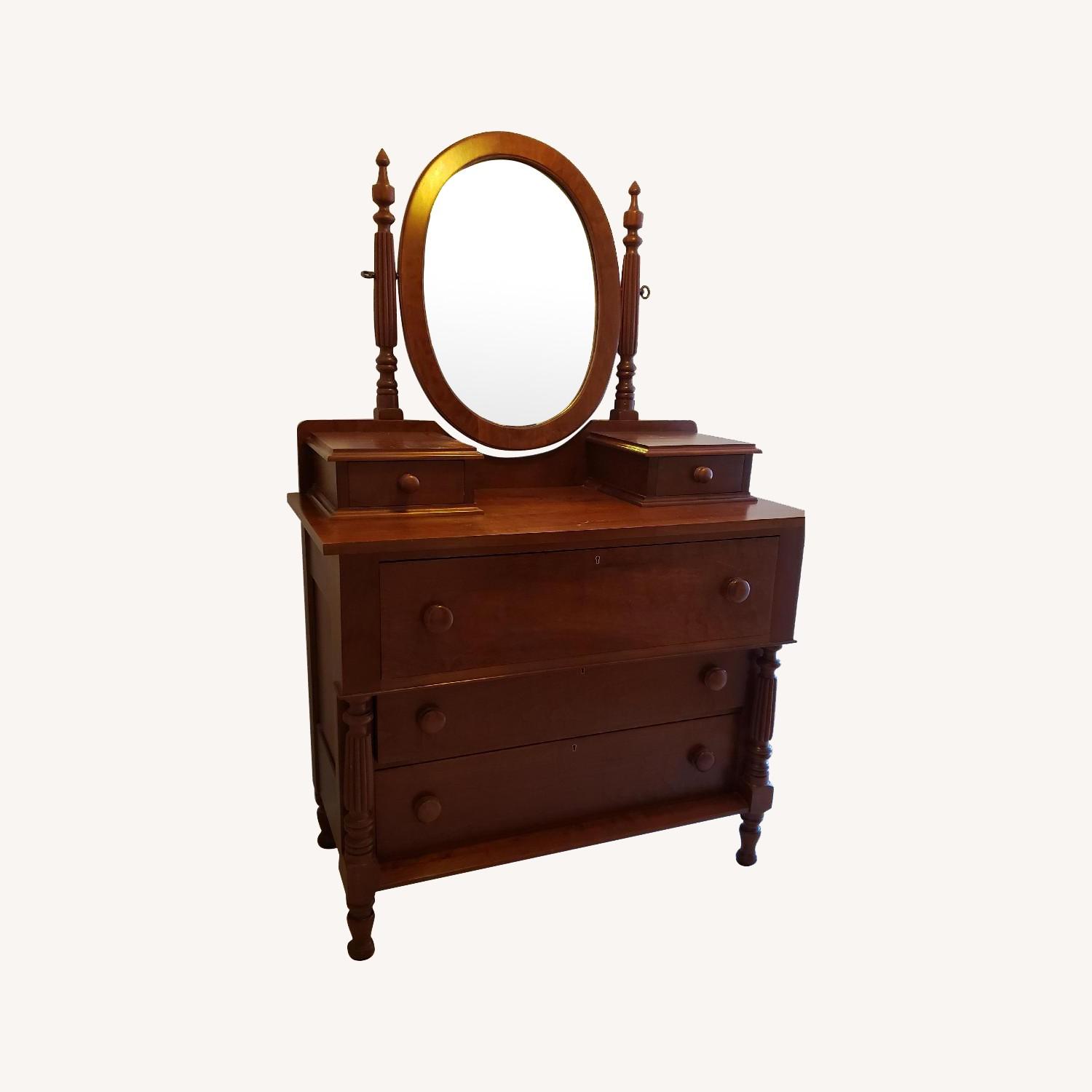 McMahan Furniture Co. Solid Cherry Dresser & Mirror AptDeco