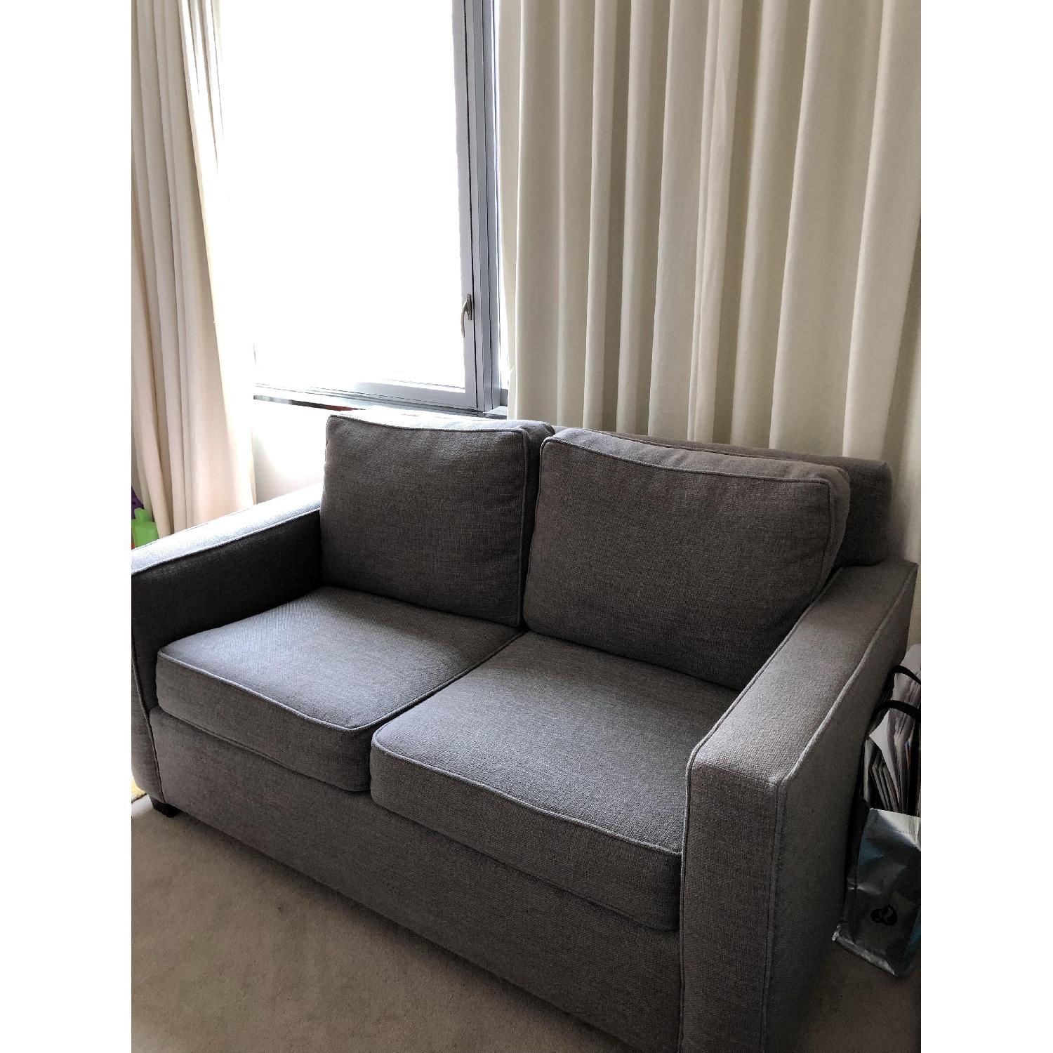 West Elm Henry Basic Gray Twin Sleeper Sofa - image-1