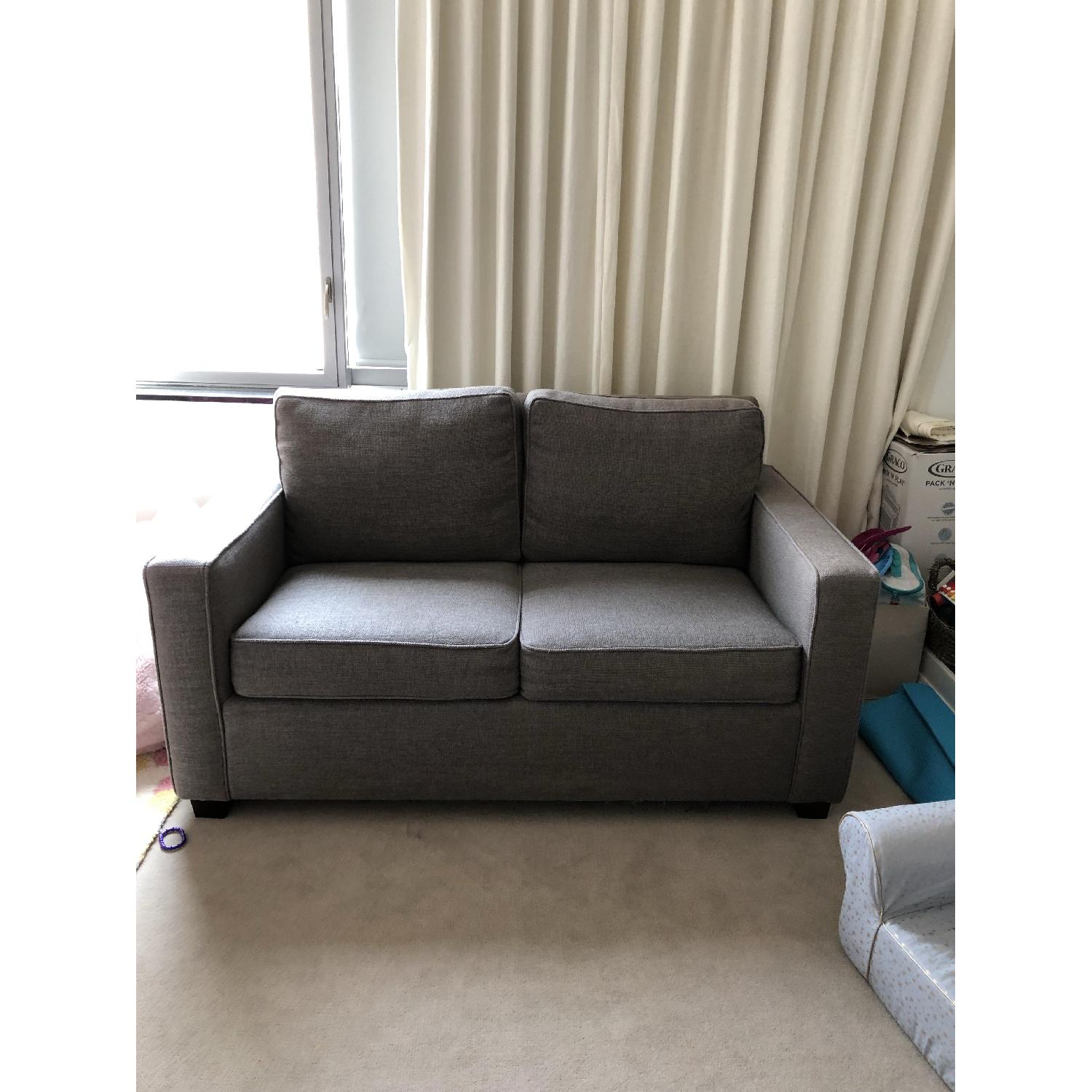 West Elm Henry Basic Gray Twin Sleeper Sofa - image-2