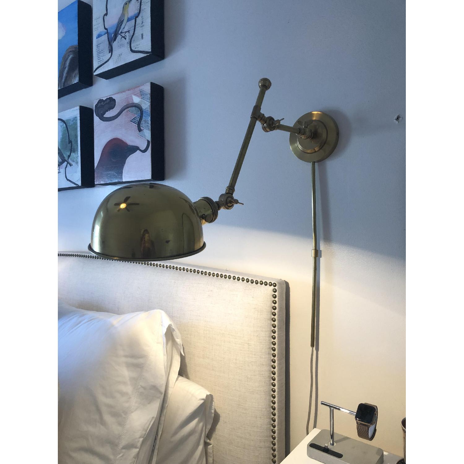 Pottery Barn Barclay Arc Brass Sconces - image-1