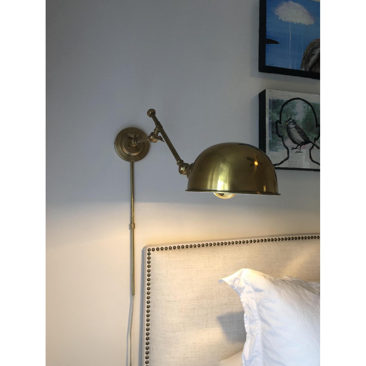 Pottery Barn Barclay Arc Brass Sconces - image-3