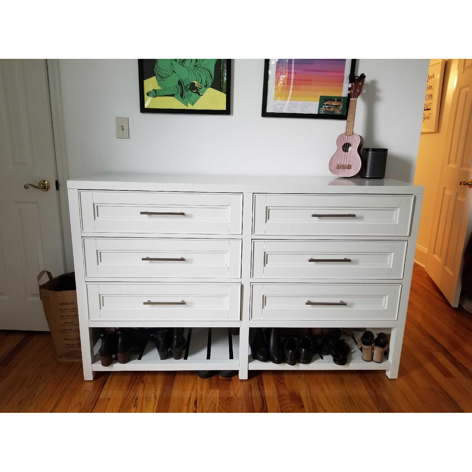 Pottery Barn 6 Drawer Dresser w/ Shoe Rack - image-0