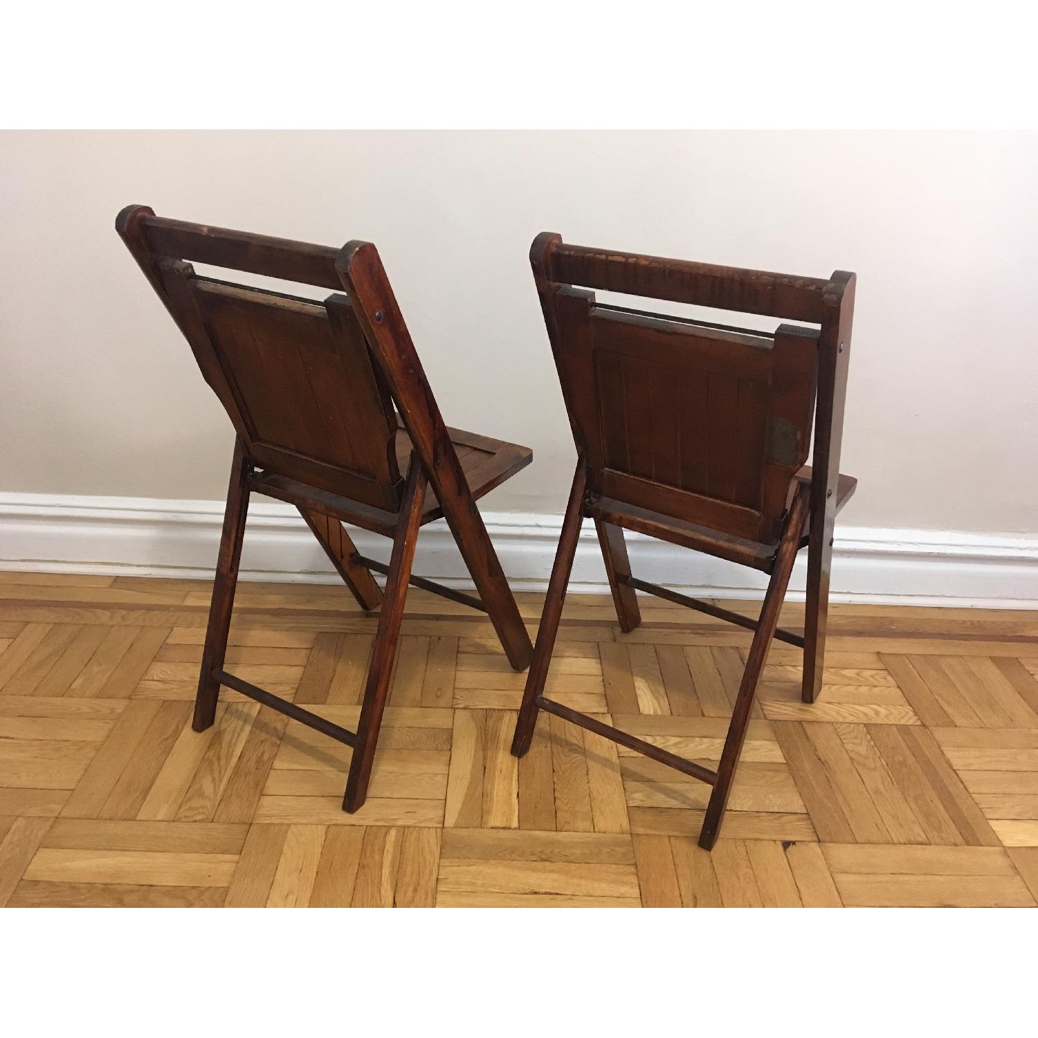 Vintage Wood Slat Folding Chairs - image-3