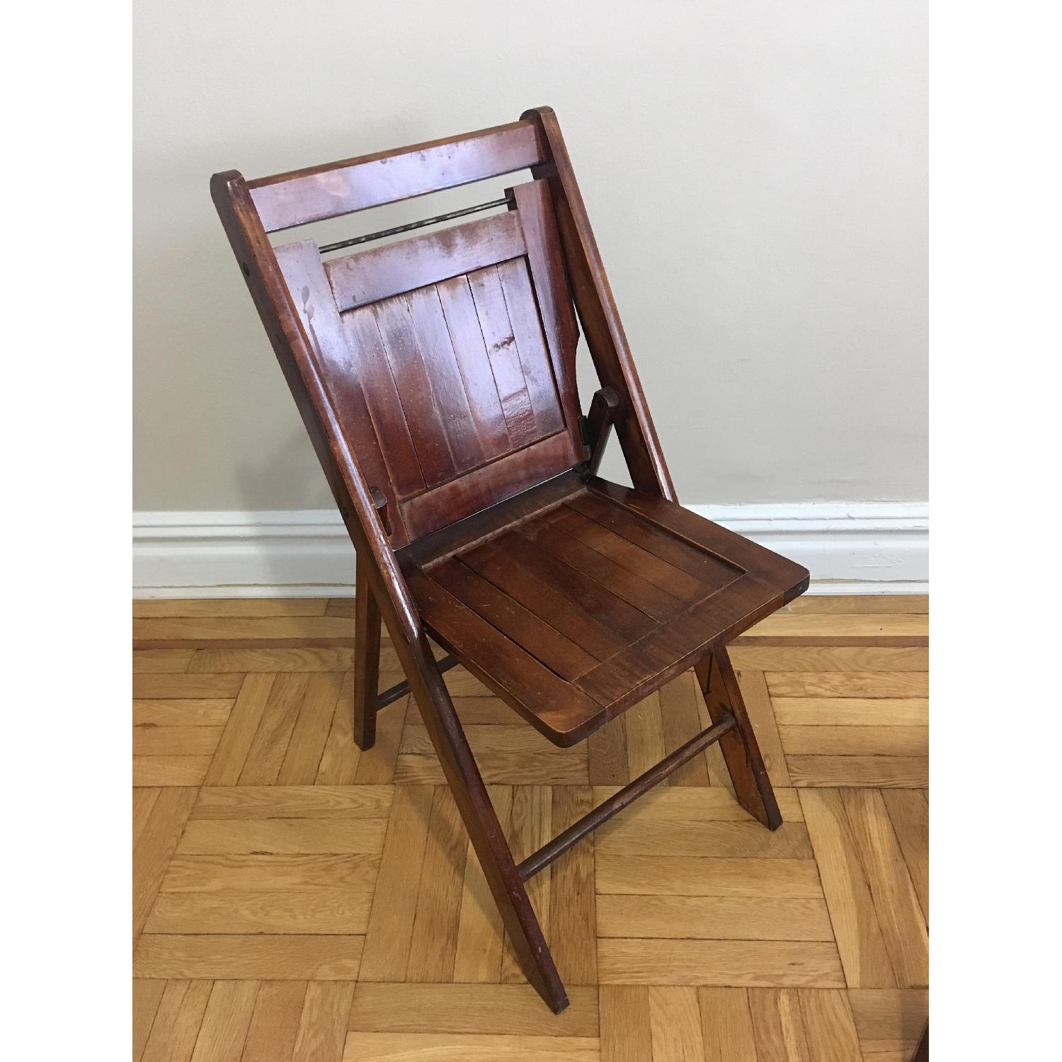 Vintage Wood Slat Folding Chairs - image-5