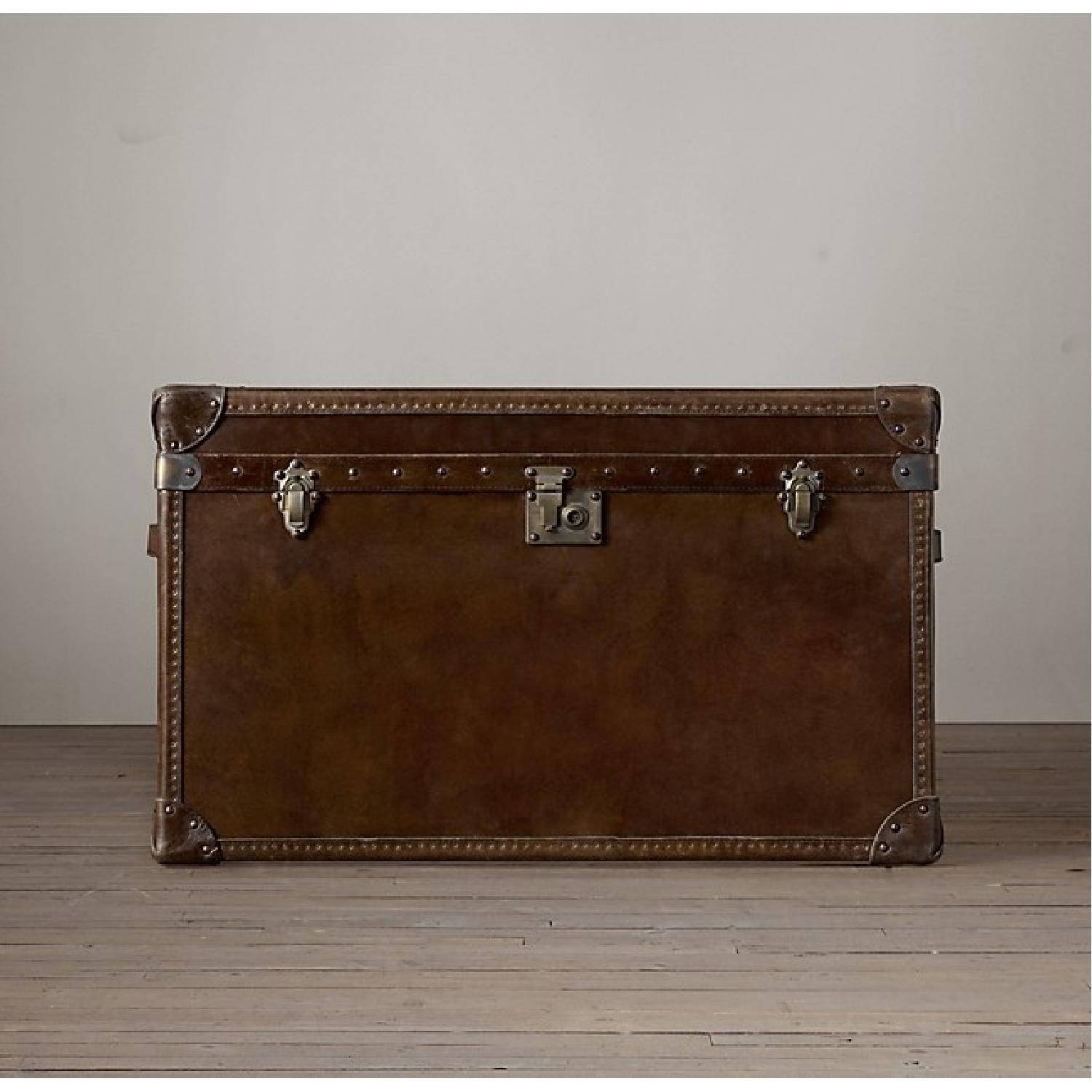 Restoration Hardware Mayfair Steamer Trunk Tall Coffee Table AptDeco