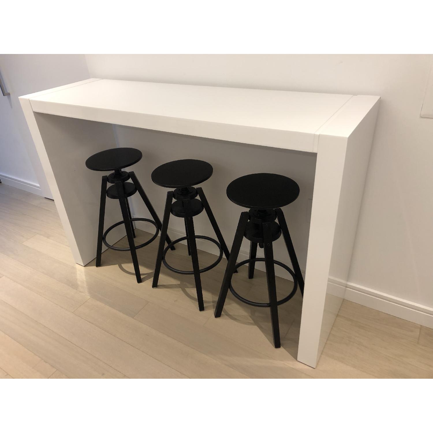 White Gloss Lacquer Pub/Bar Table - image-1