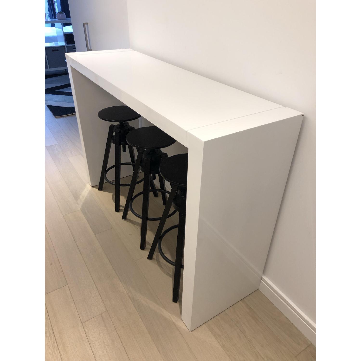 White Gloss Lacquer Pub/Bar Table - image-2