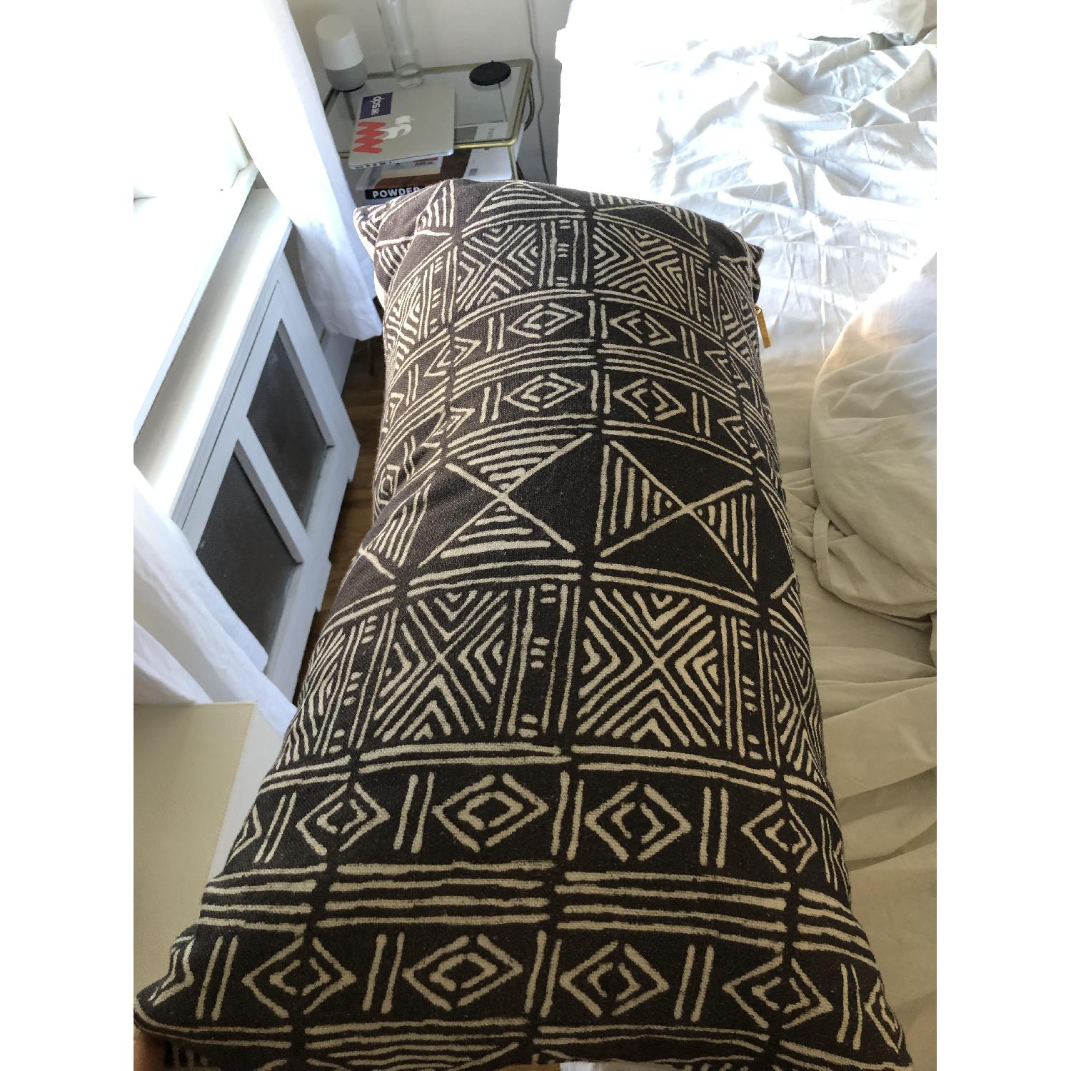 St Frank Charcoal Classic Mud Cloth Printed Lumbar Pillow - image-3