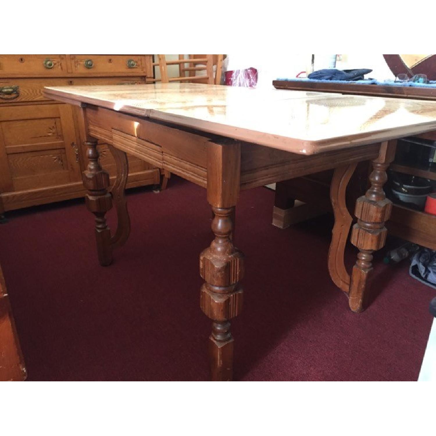 Vintage Ceramic Top Expandable Dining Table - image-2