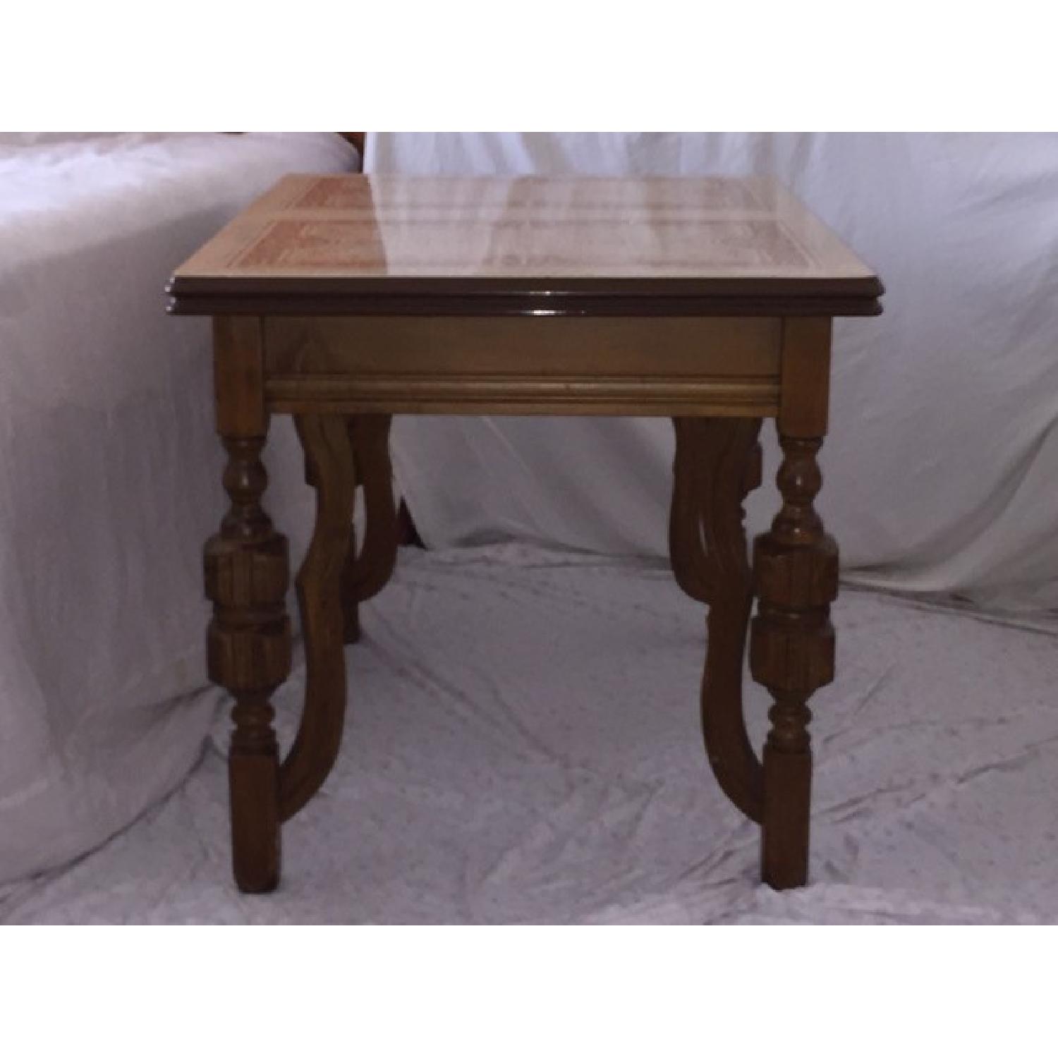 Vintage Ceramic Top Expandable Dining Table - image-3