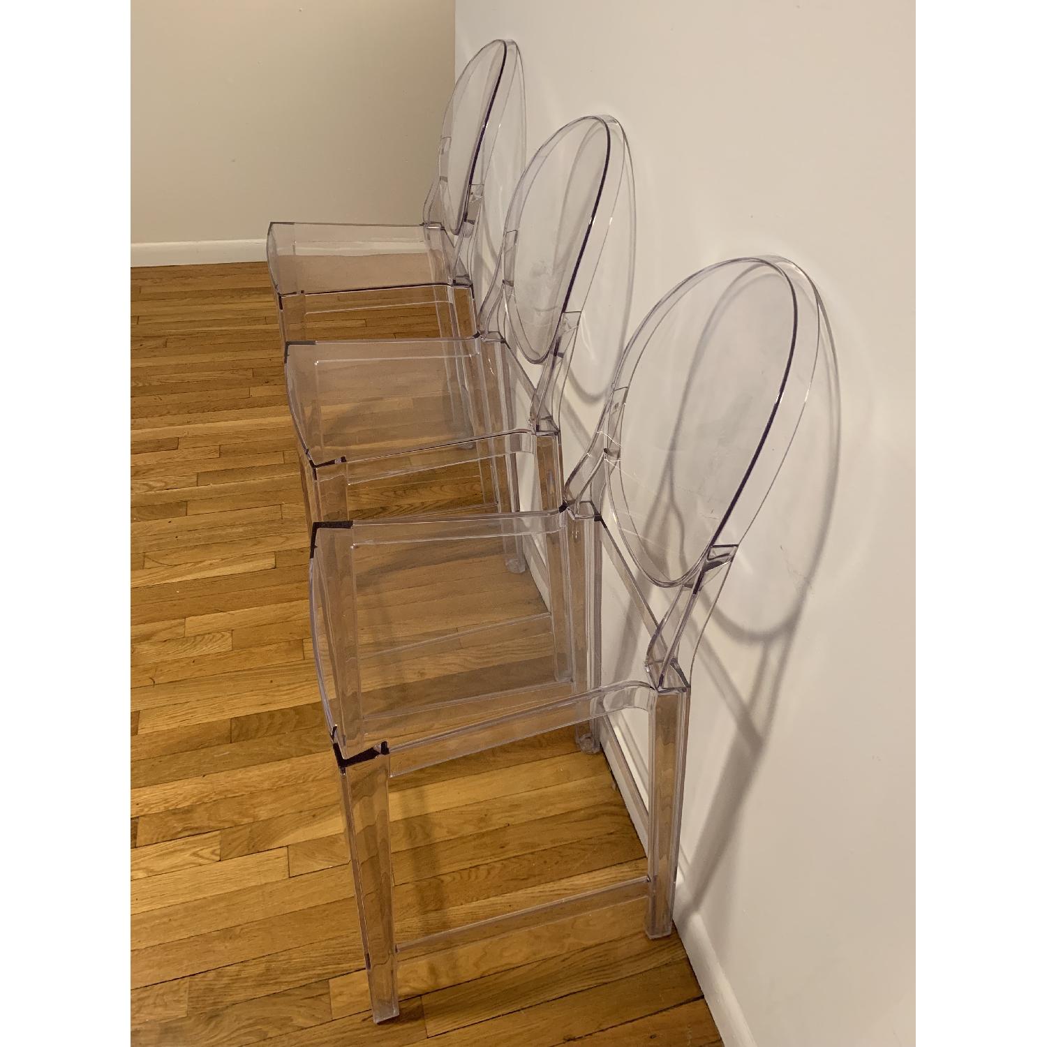 Kartell Clear Counter Patio Bar Stools w/ Oval Back - image-3