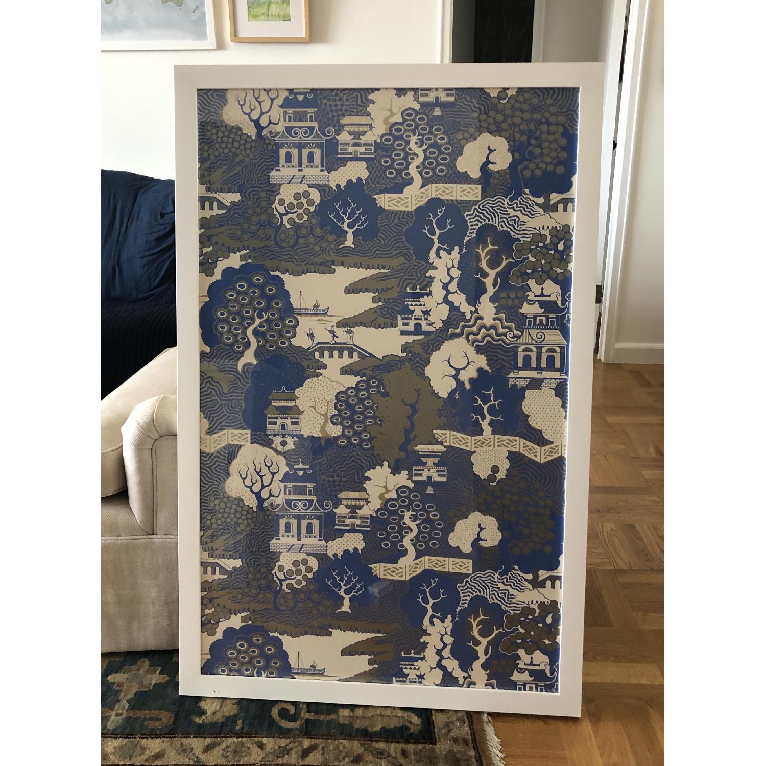 Osborne & Little Summer Palace Framed Wallpaper in White - image-1