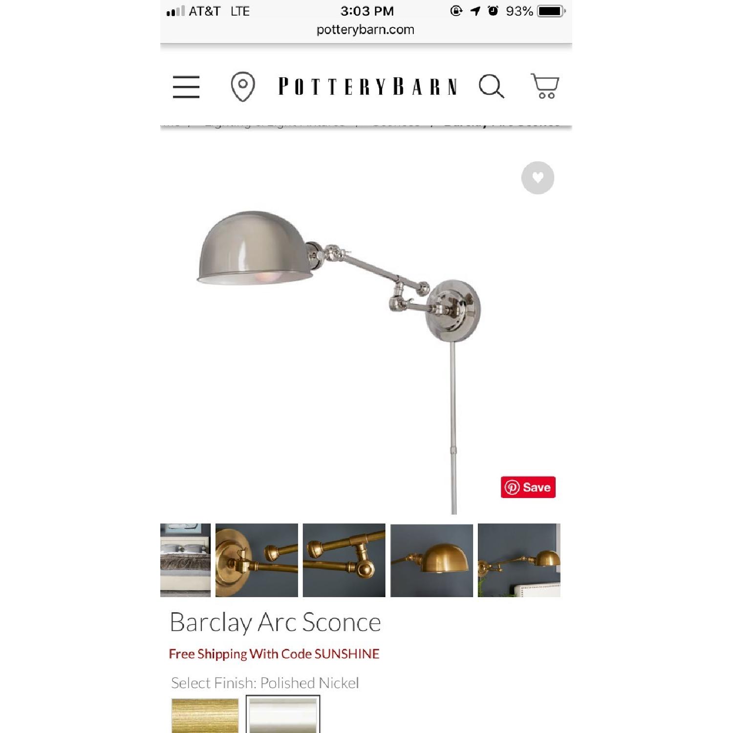 Pottery Barn Barclay Task Light Wall Sconces - image-1