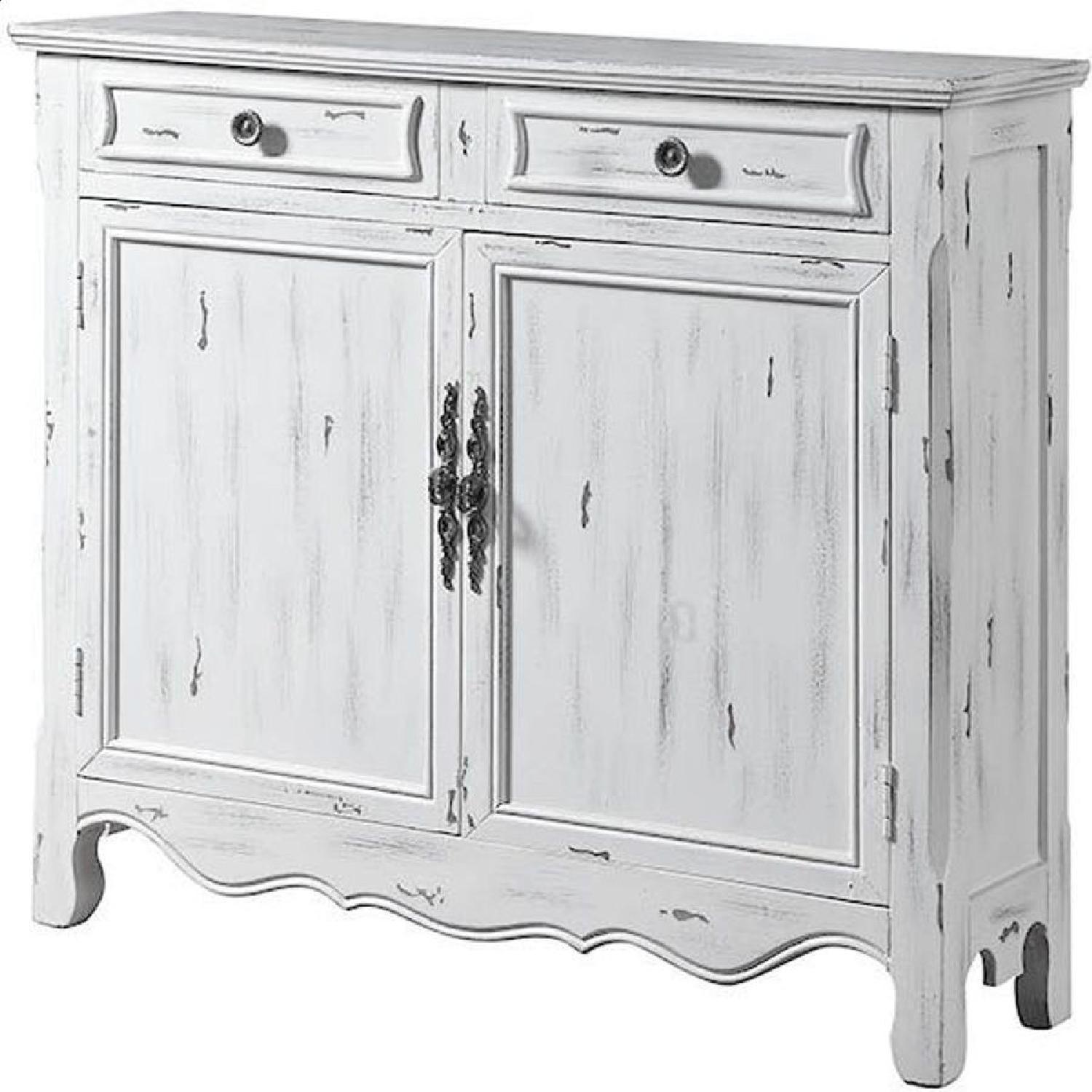 Accent In Distressed White Finish AptDeco