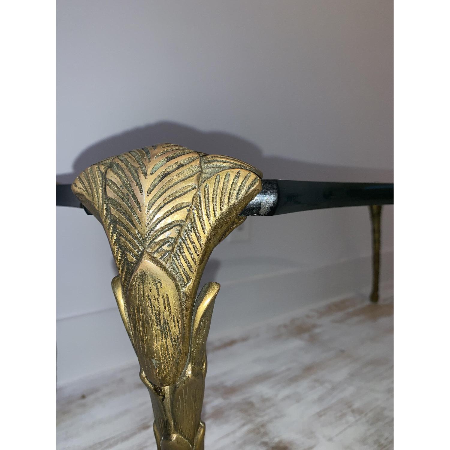 Antique Bronze/Glass Top Coffee Table - image-1
