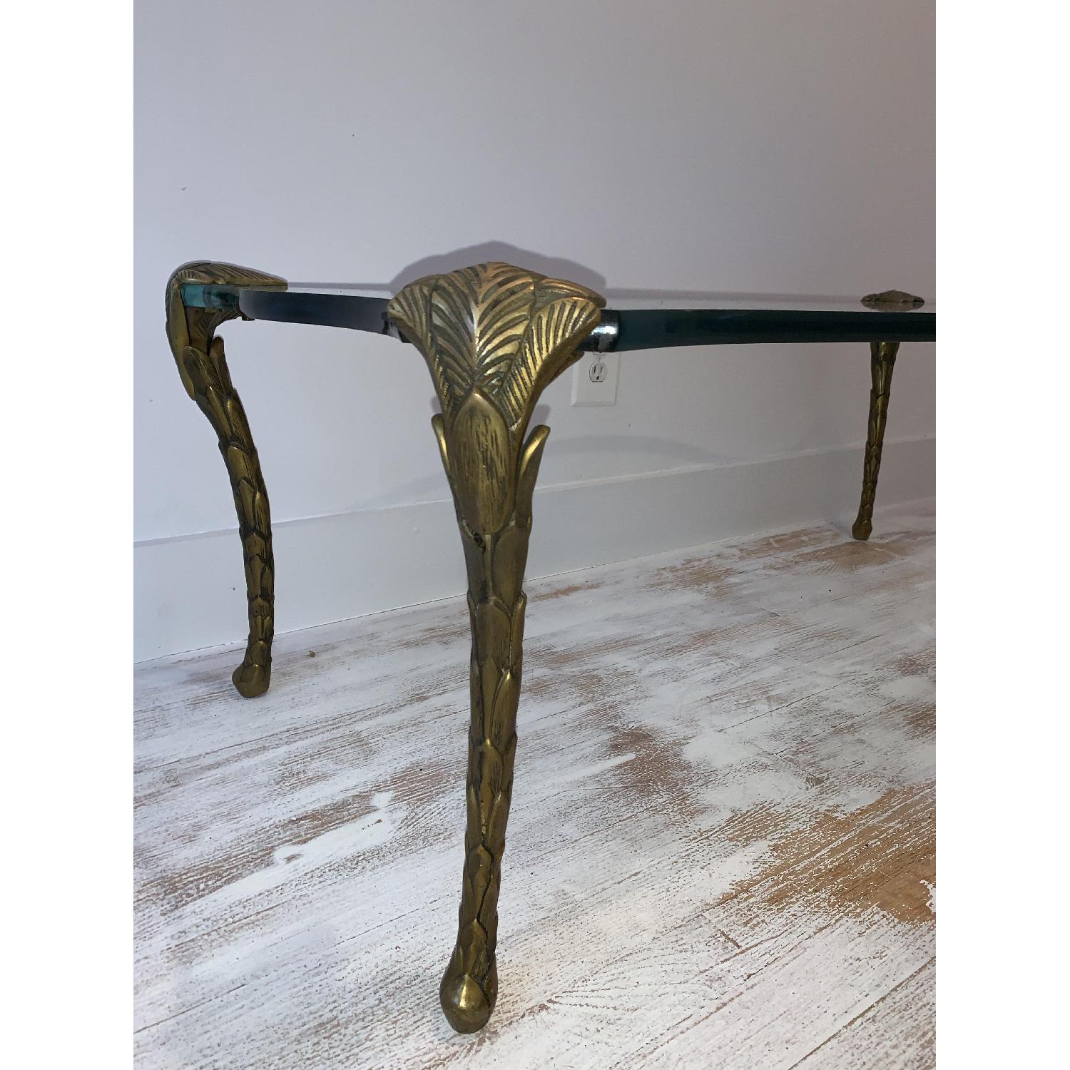 Antique Bronze/Glass Top Coffee Table - image-2