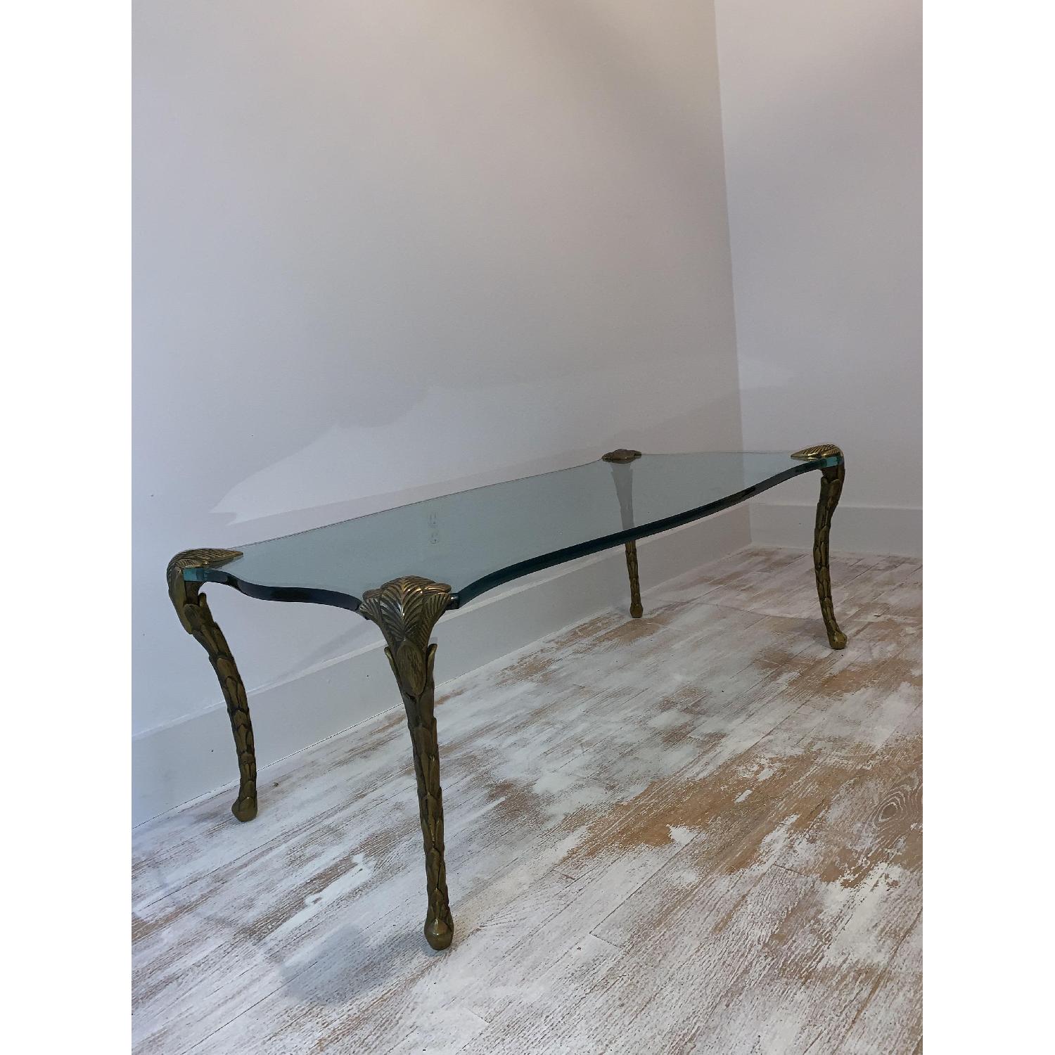 Antique Bronze/Glass Top Coffee Table - image-3