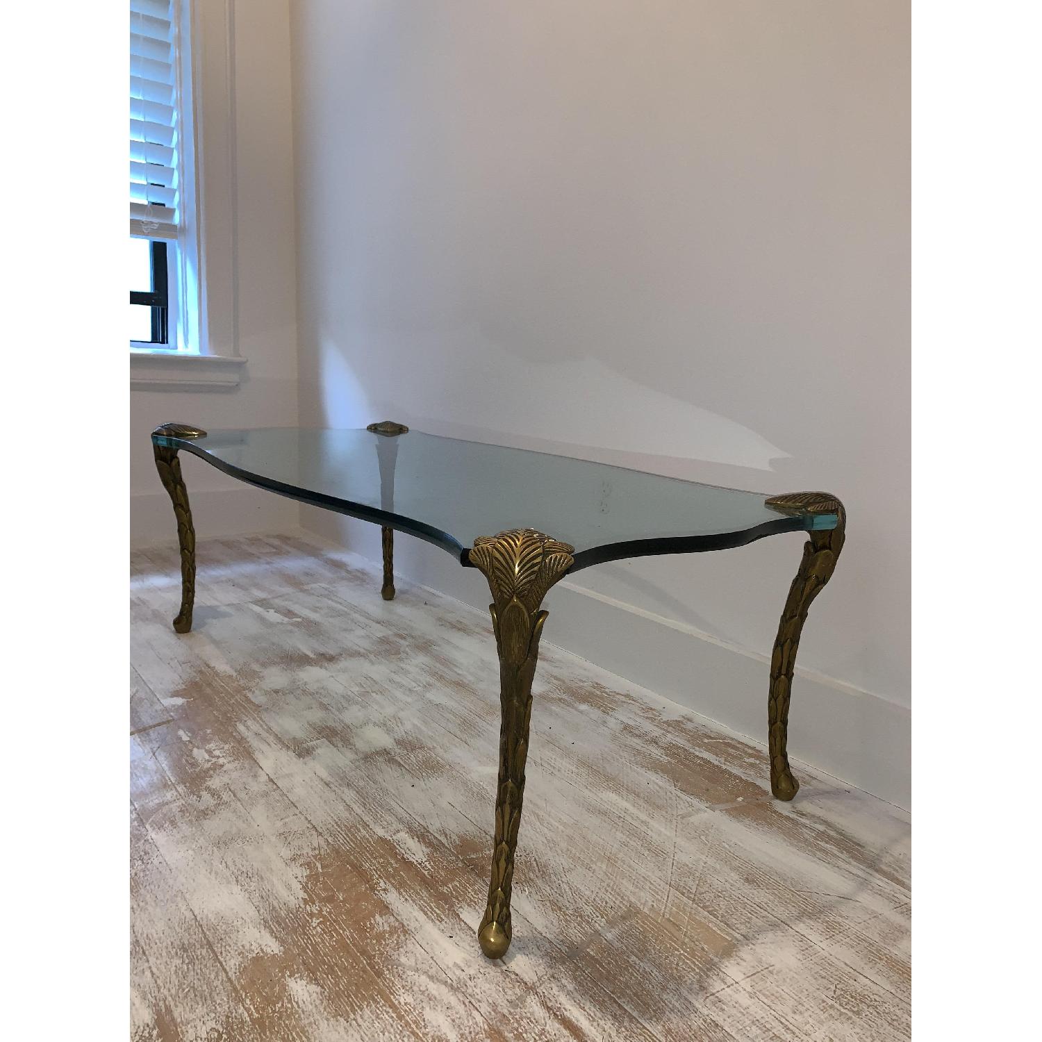 Antique Bronze/Glass Top Coffee Table - image-5