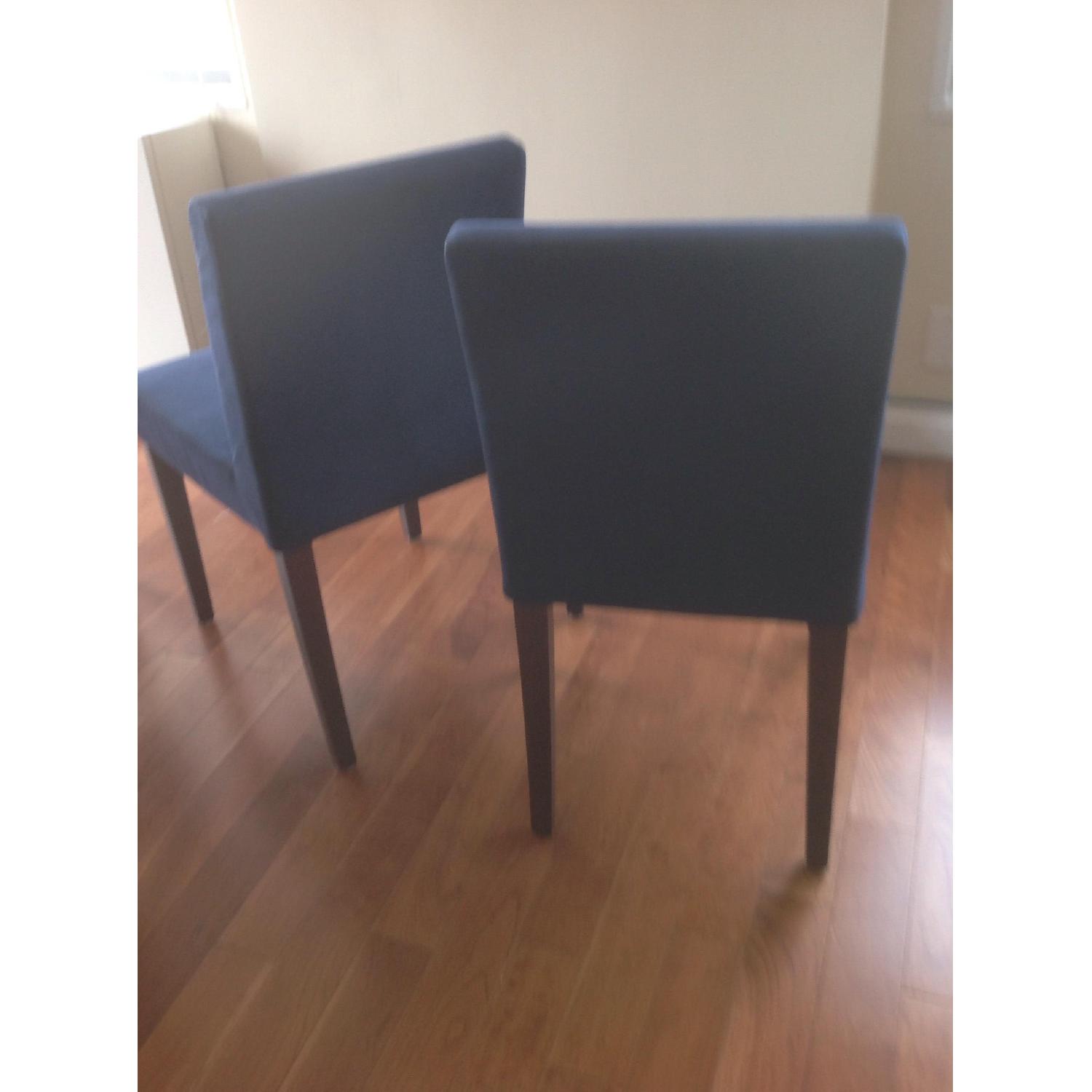 Navy Blue Ultra Suede Upholstered Dining Chairs - image-2