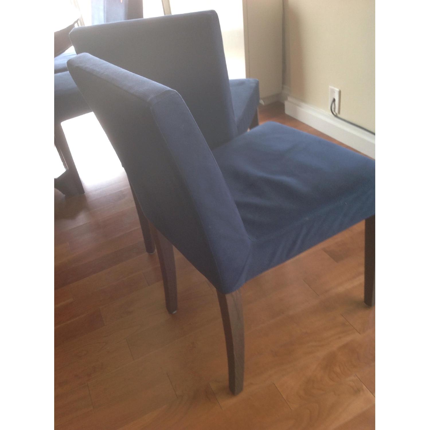 Navy Blue Ultra Suede Upholstered Dining Chairs AptDeco