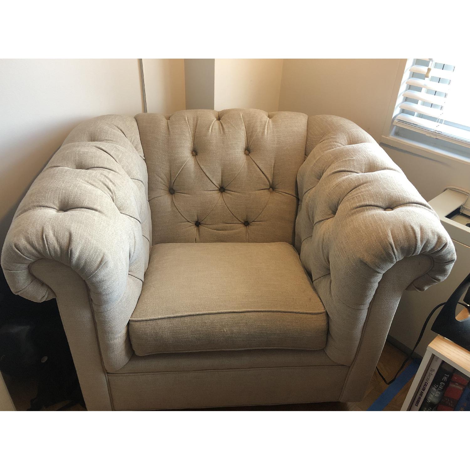Pottery Barn Chesterfield Upholstered Armchair Aptdeco