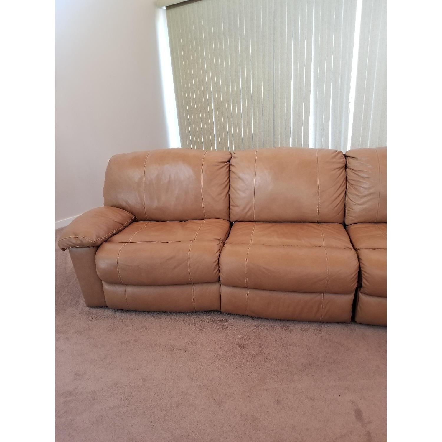 Metropia 5 Piece Tan Leather Sectional Sofa - image-4