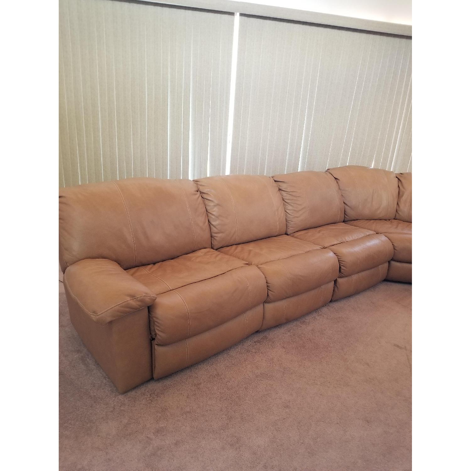 Metropia 5 Piece Tan Leather Sectional Sofa - image-6