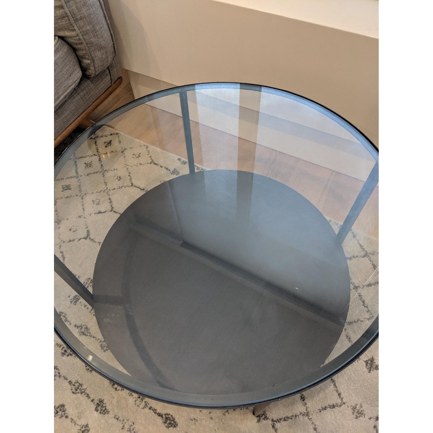 Ikea VIttsjo Round Coffee Table w/ Black-Brown Glass Top - image-2