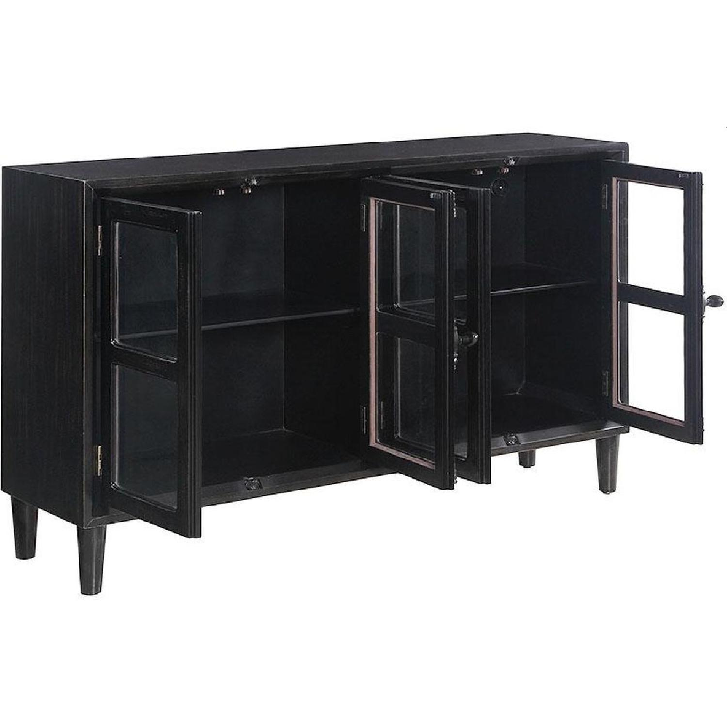 French Country Style Accent Cabinet in Antique Blue Finish - AptDeco