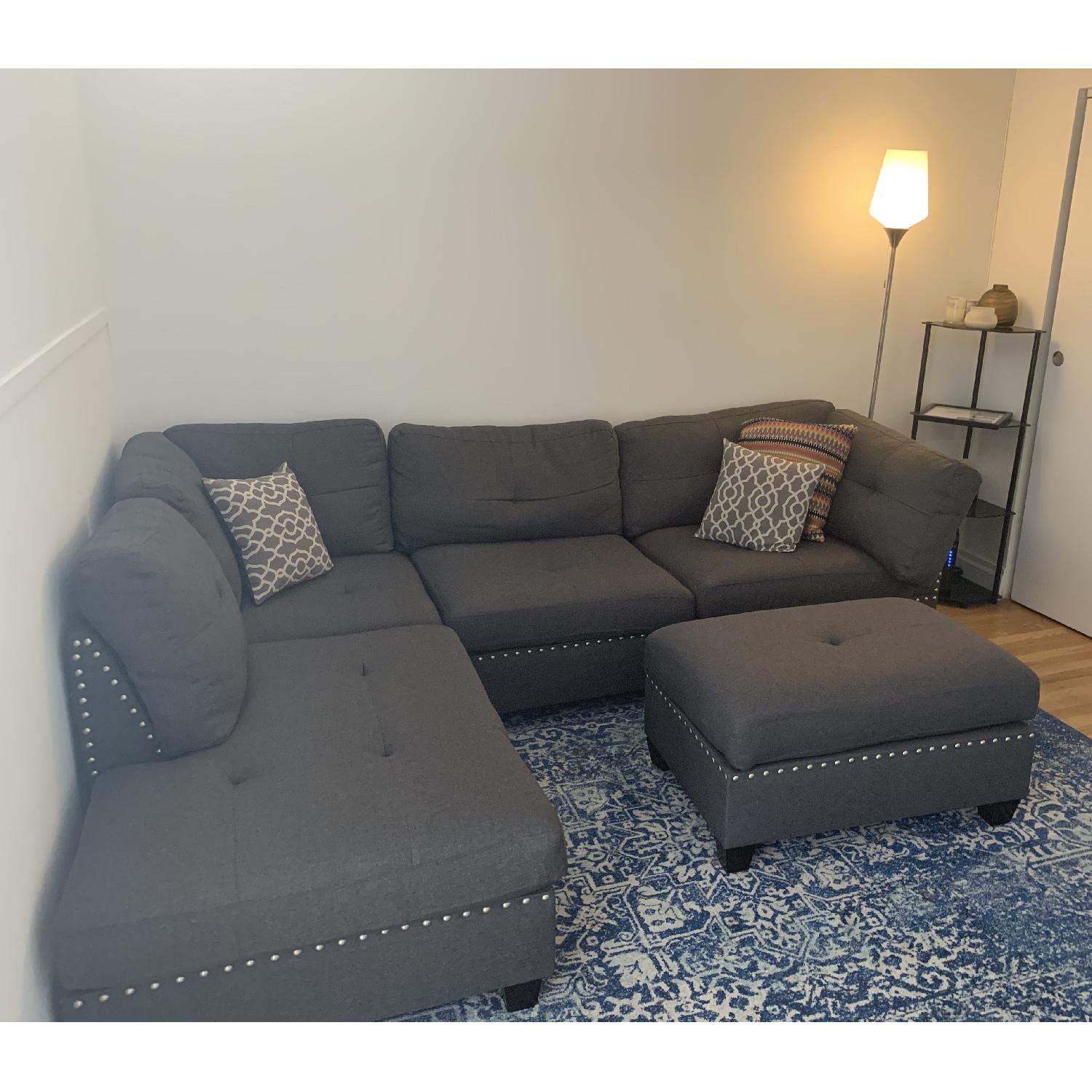 Alcott Hill Charlemont Reversible Sectional Sofa & Ottoman - image-3