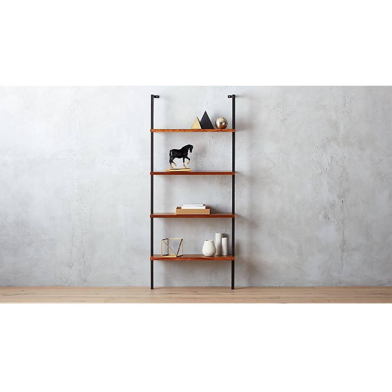 CB2 Helix Acacia Wall-Mounted Bookcase - image-1