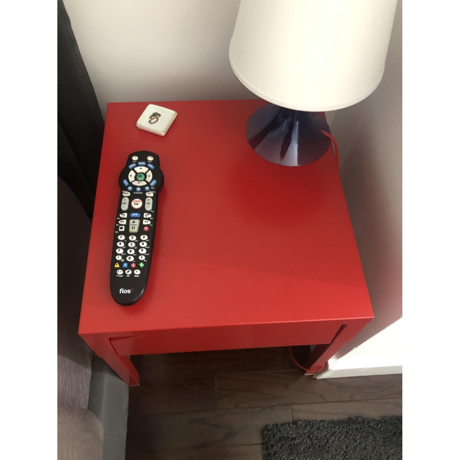 Ikea Selje Red Nightstands AptDeco