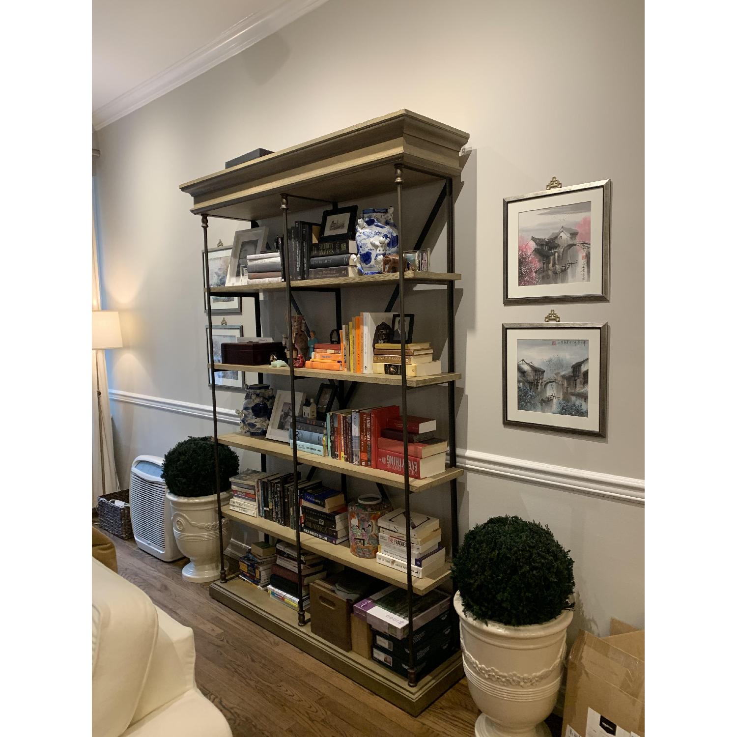 Restoration Hardware Parisian Cornice Double Shelving Unit AptDeco