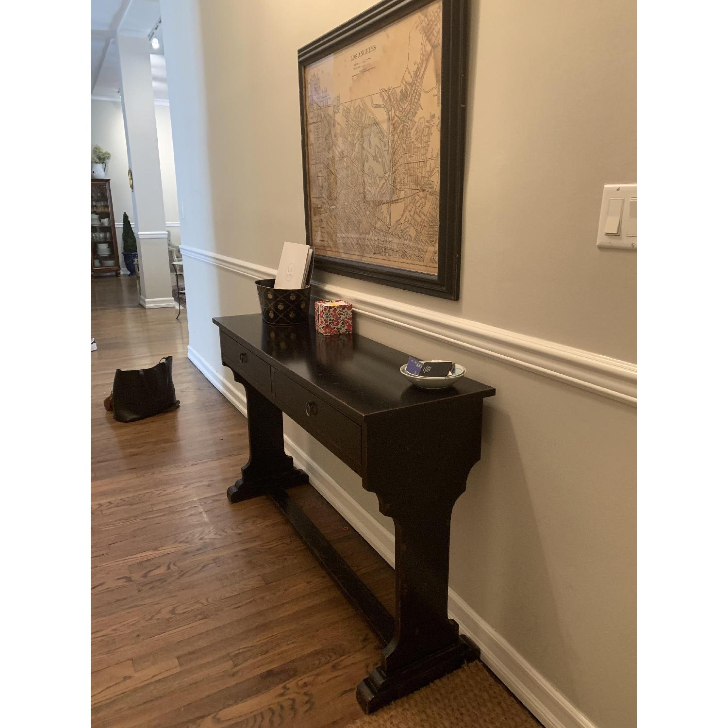 One Kings Lane Distressed Black Entry Table - image-1
