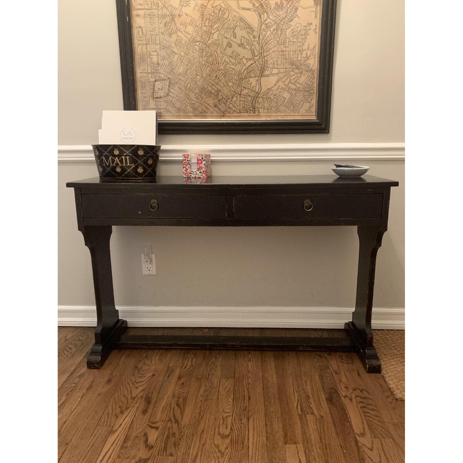 One Kings Lane Distressed Black Entry Table - image-2