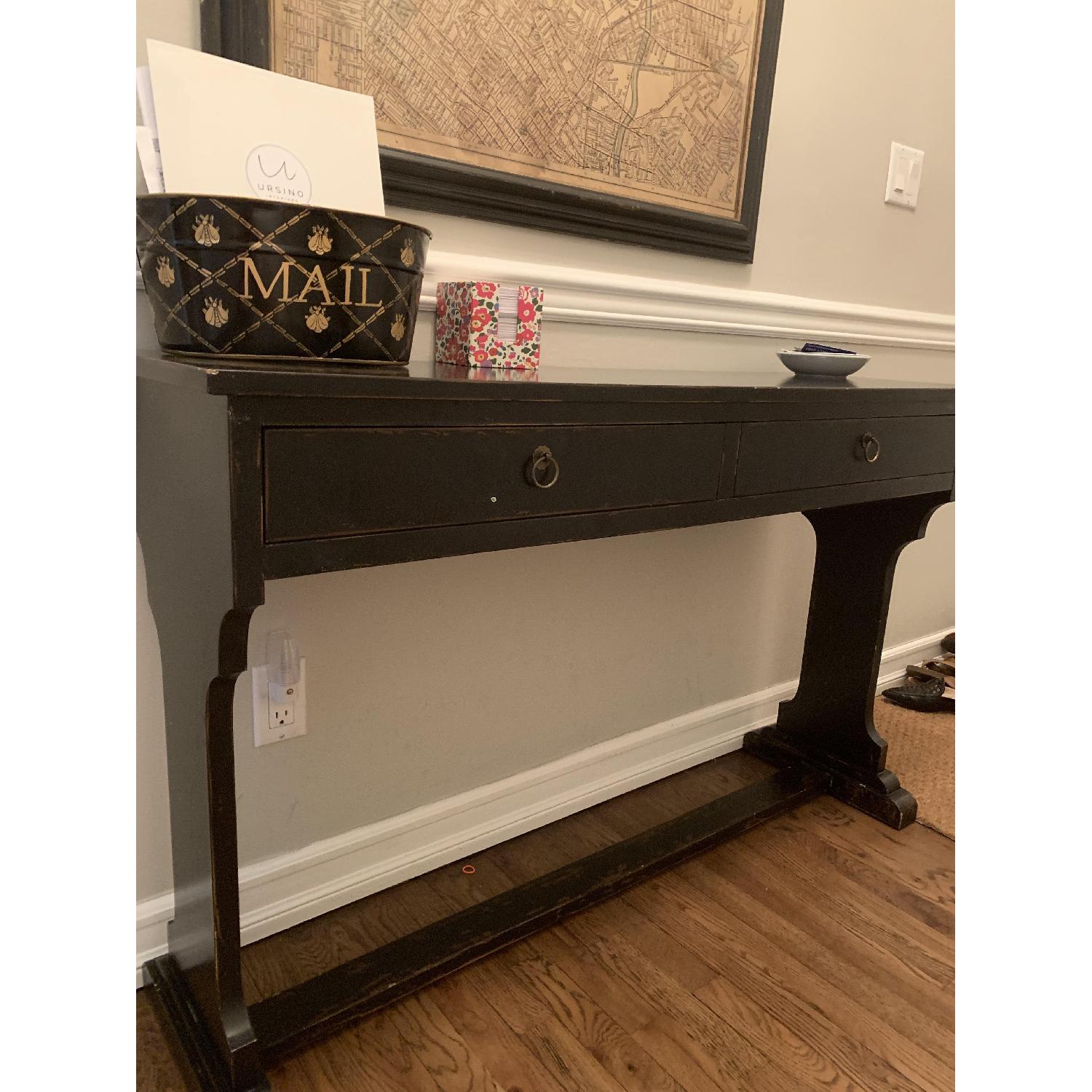 One Kings Lane Distressed Black Entry Table - image-3