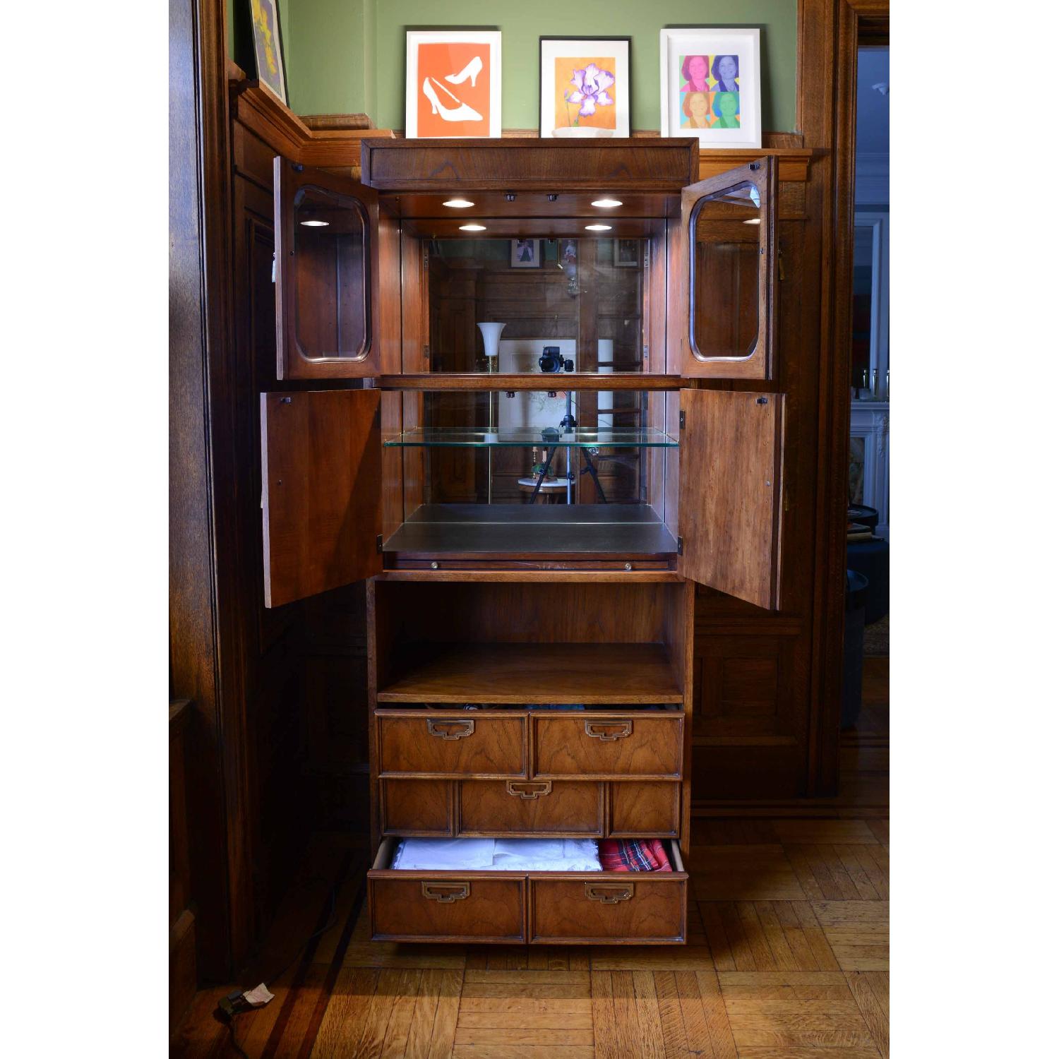 Thomasville China Cabinet w/ Flip-Top Server - image-2