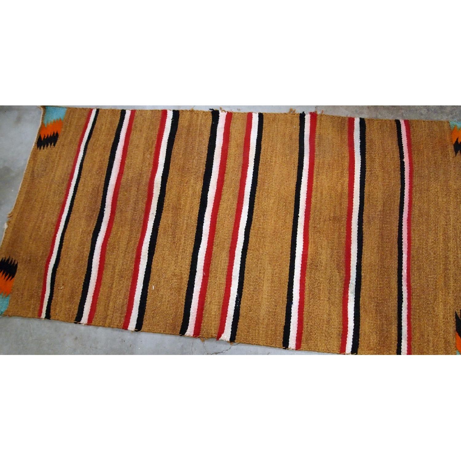 Antique Handmade Native American Navajo Baby Blanket/Rug - image-1