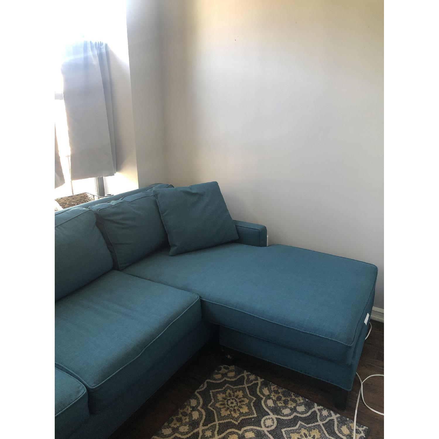 Macy's Keegan 2Piece Sectional Sofa in Peacock Blue AptDeco